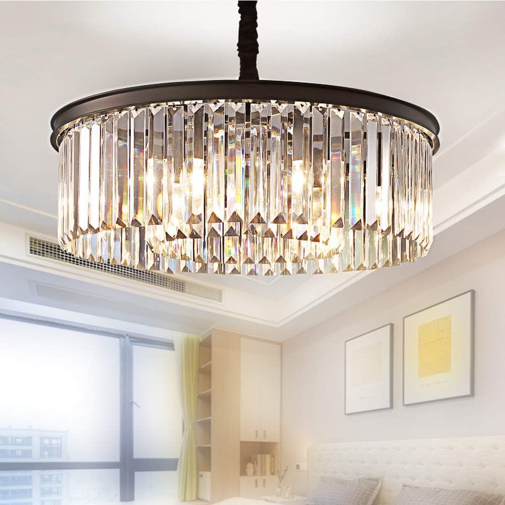 MEELIGHTING Crystal Chandeliers Modern Contemporary Ceiling Lights Fixtures Pendant Lighting Dining Room Living Room Chandelier 
