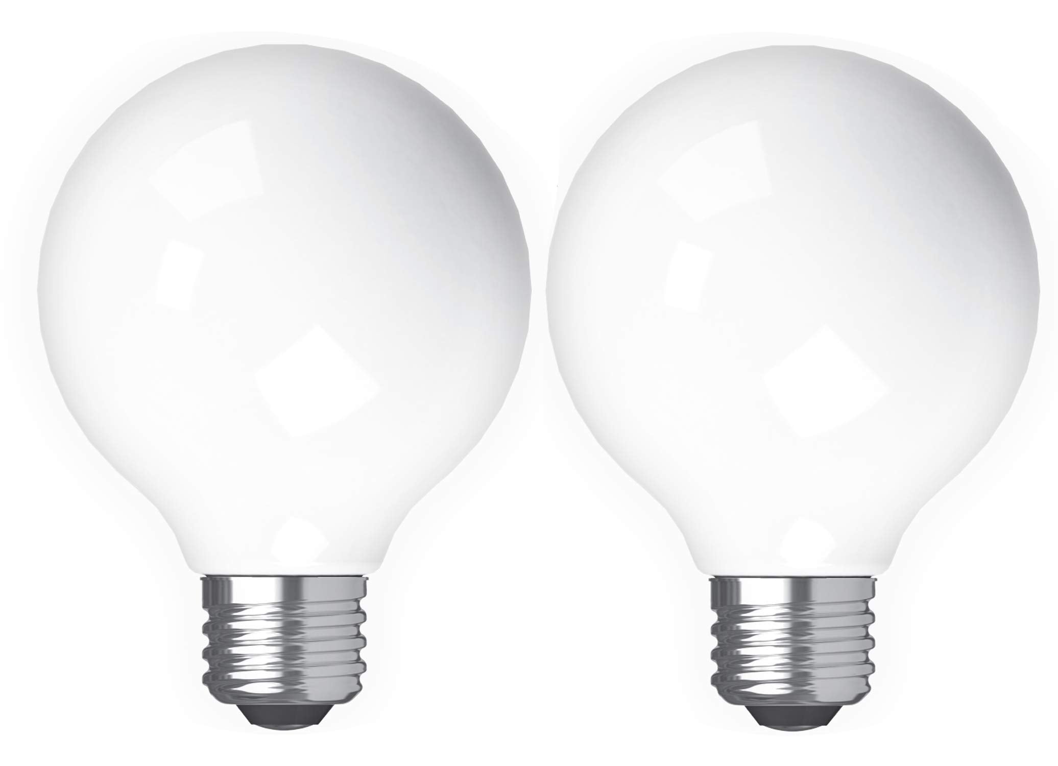 Ge Refresh Led Light Bulbs, 60 Watt, Daylight, G25 Globe Bulbs, Medium Base (2 Pack)