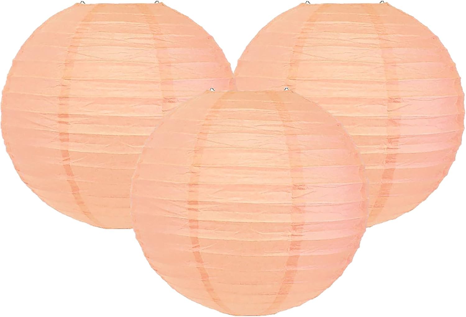 Pack of 3 Paper Lantern Lampshade Party Birthday Baby Shower Wedding Celebration Decoration (Peach, 12'' (30cm))