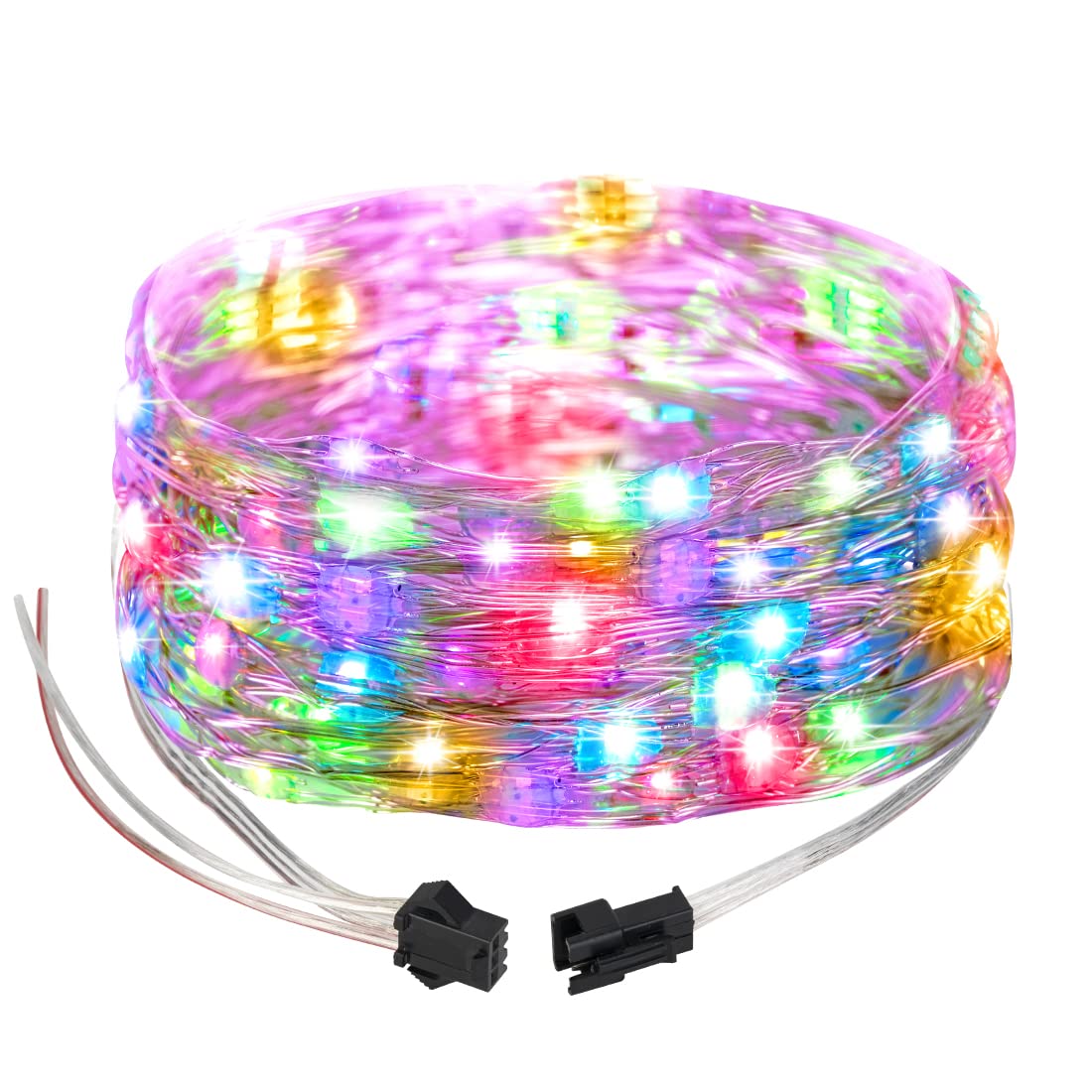 BTF-LIGHTING Chasing Dream Full Color Twinkle Decorative Lights 16.4ft 5m 50LEDs Addressable WS2812B IC Fairy String Lights DC5V for Kid's Bedroom, Christmas Tree, Party(No Adapter or Controller)