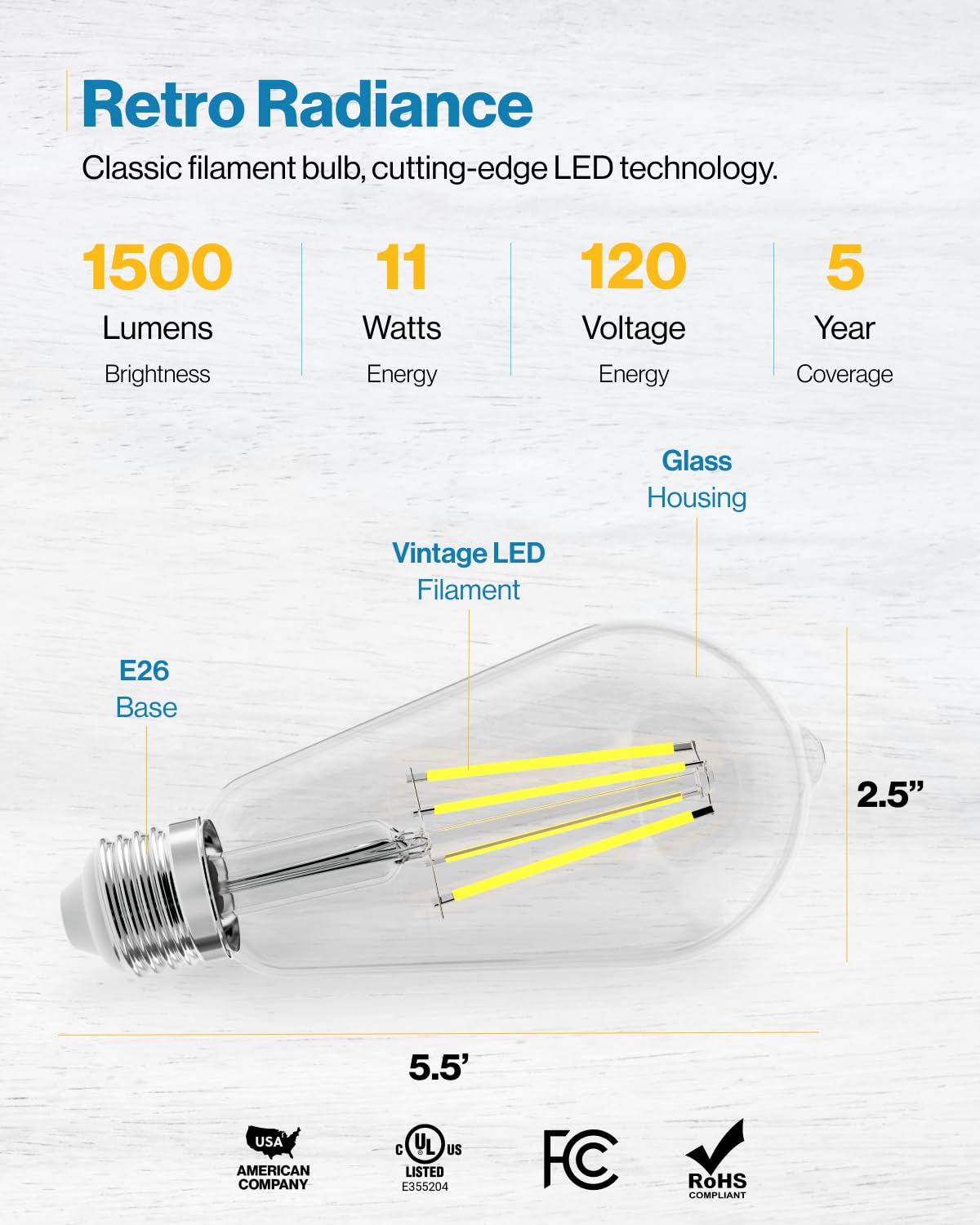 Sunco 10 Pack St64 Vintage Edison Led Bulb 1500 Lumens High Brightness, Dimmable 3000K Warm White, 13W=75W, E26 Medium Base - Ul