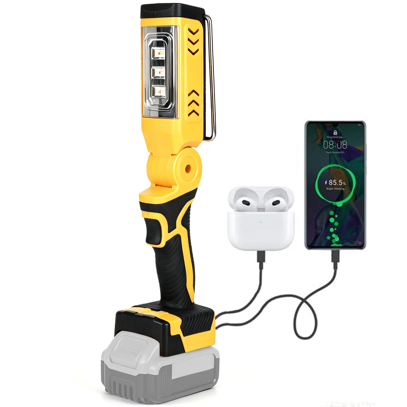 dewalt rechargeable led flashlight Cordless LED Work Light Compatible with Dewalt 20V Battery, 18W 6500K – Lightsdaddy