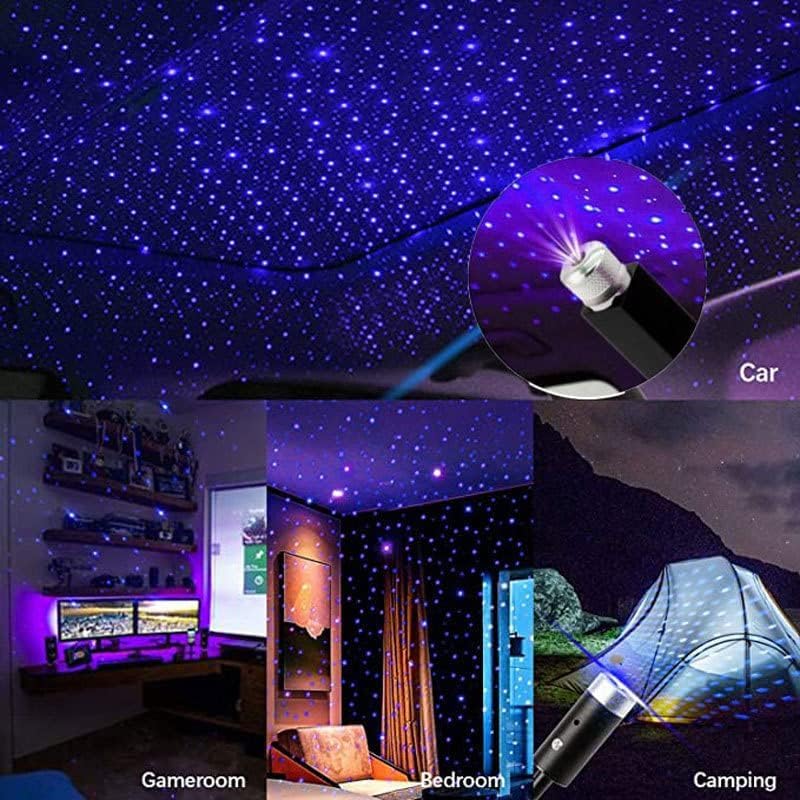 2Pcs Red Mini Led Projection Lamp, Usb Car Roof Star Projector, Night Light