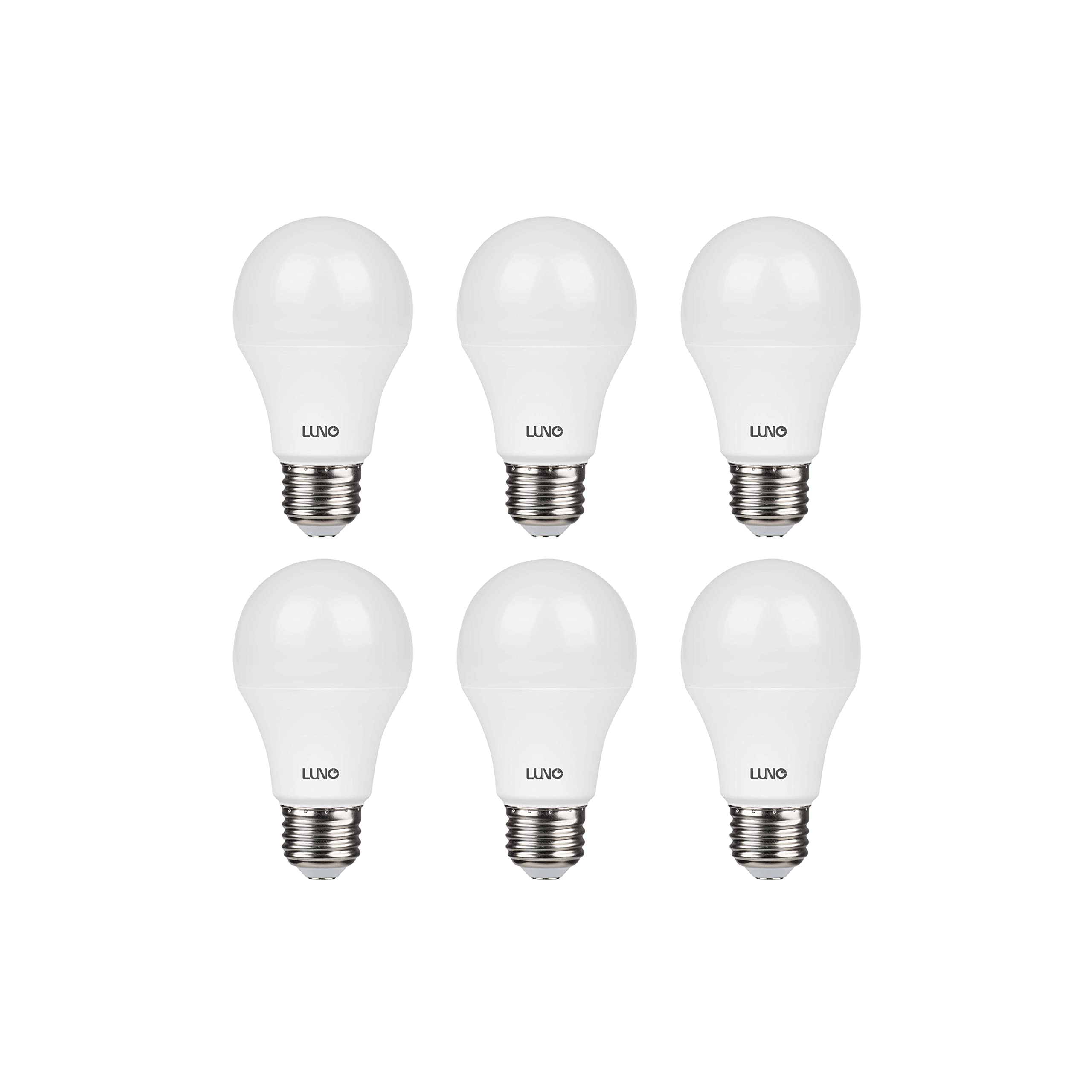Luno A19 Non-Dimmable Led Bulb, 11W (75W Equivalent), 1100 Lumen, 4000K (Neutral White), Medium Base (E26), Ul Certified (6-Pack