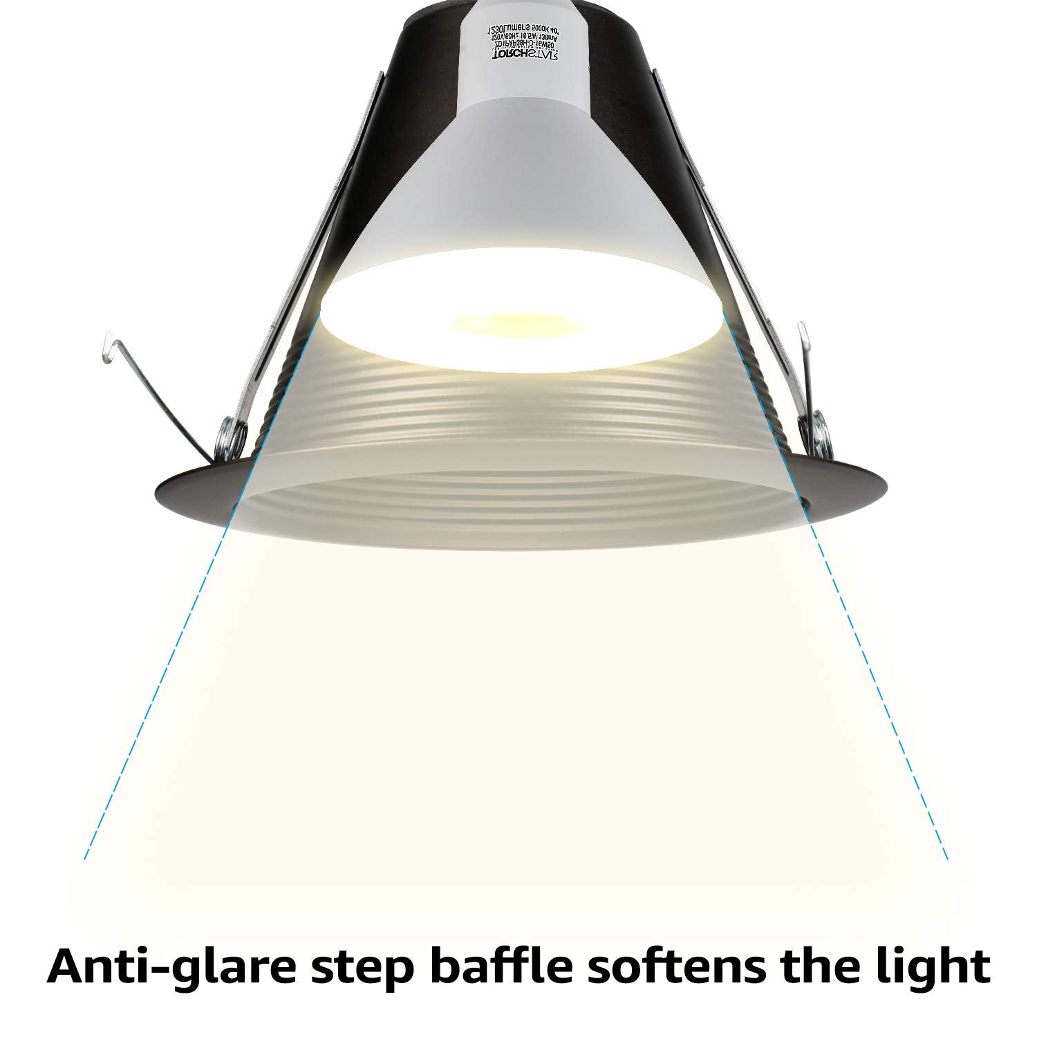 Torchstar 6 Inch Recessed Can Light Trim, Air Tight Baffle, Ic-Rated Anti-Glare, Self-Flanged, Oil Rubbed Bronze, Pack Of 6