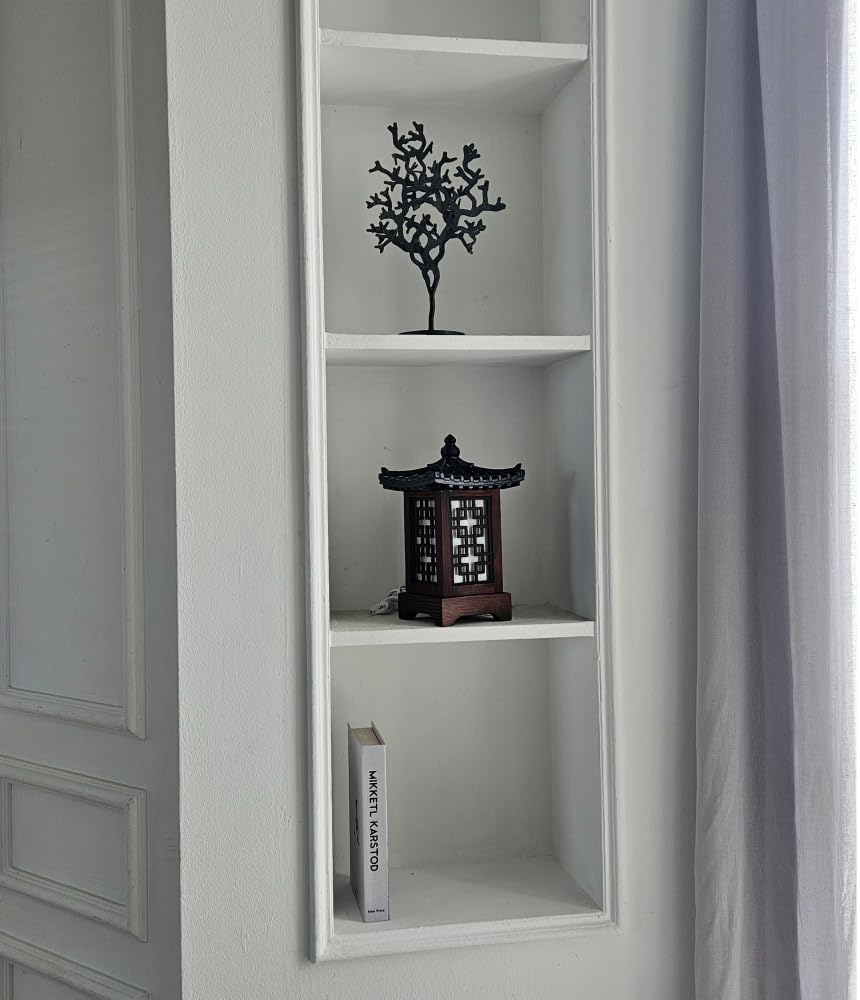 Traditional Korean Wood Lamp | Handmade Asian Oriental Table Lantern | Bedside Bedroom Accent Light | Unique Gift Idea | Lattice