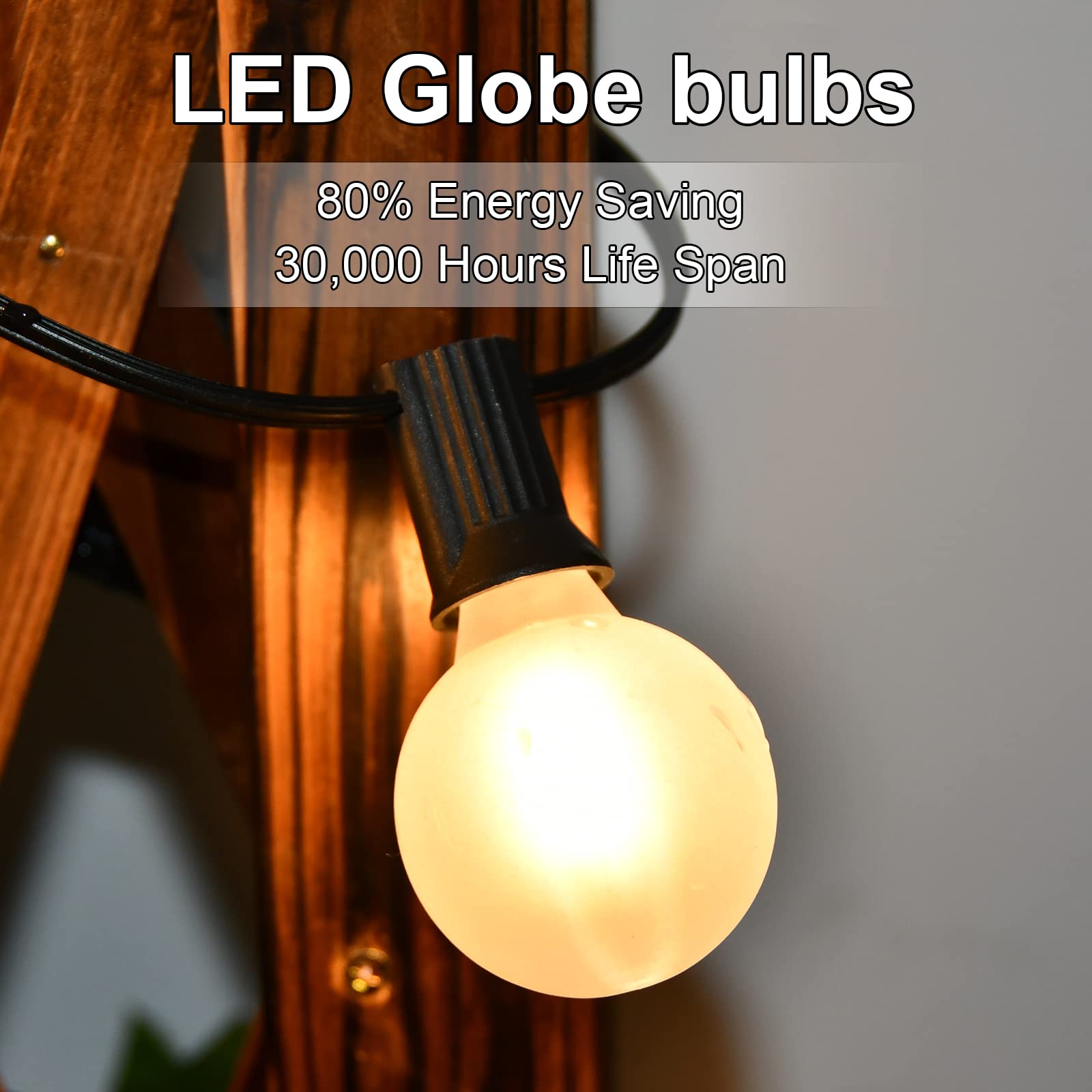 Doratale G40 LED Frosted White Candelabra Light Bulbs, 1.5 Inch, 0.6 Watt, E12 Base, 25 Pack