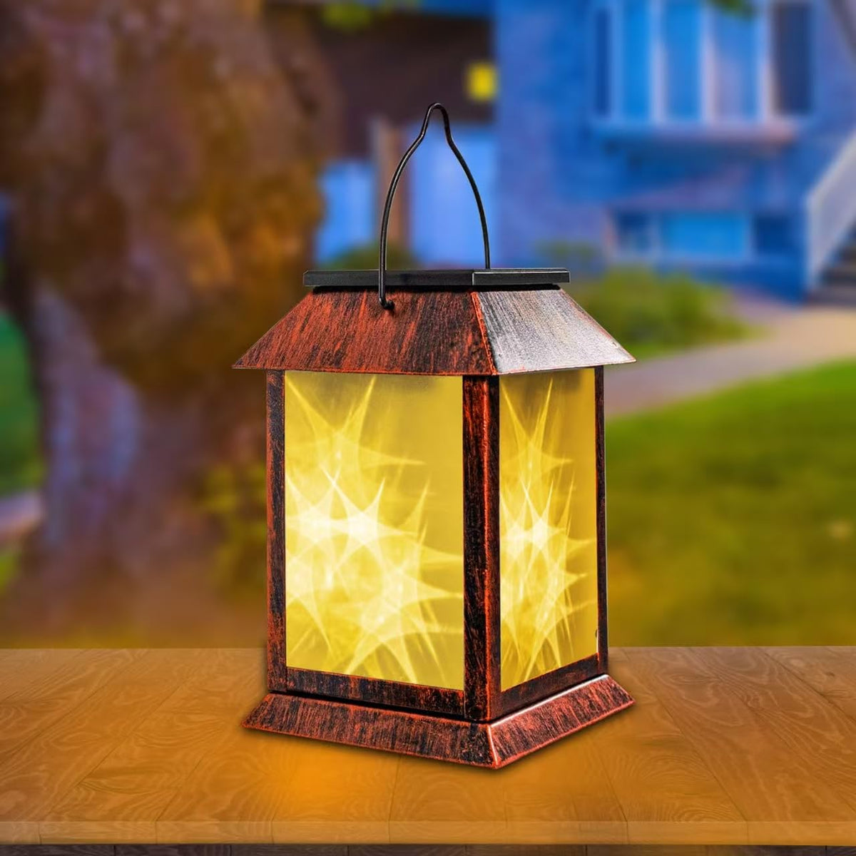 Hmkjwy 1Pc Solar Lantern Outdoor Lights, Upgraded Flashing Mode 3D Starry Solar Lanterns Lights Outdoor Waterproof, Hanging Outd