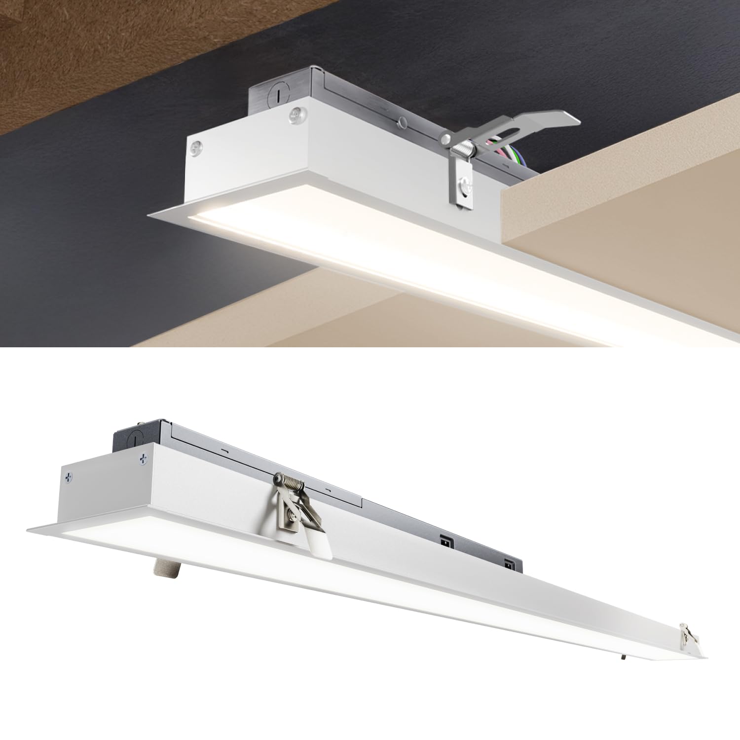 Sunco 4FT Linear Recessed Light Fixture, 5000 LM, Dual Selectable Features, 20W/25W/30W/35W/40W, 2700K/3000K/4000K/5000K/6000K, 