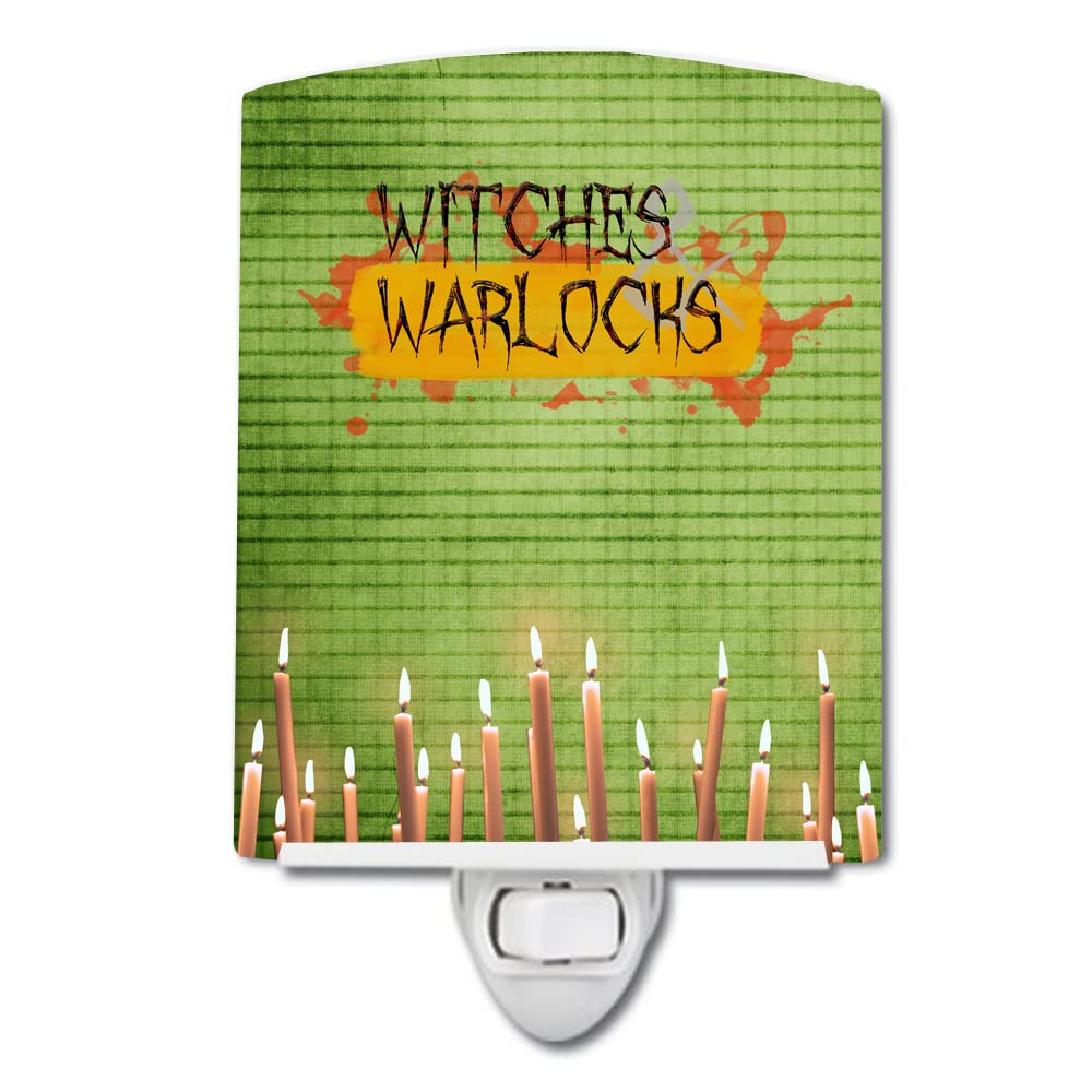 Carolines Treasures Night Light, Ceramic, Witches and Warlocks Halloween, 6x4x3in, Model SB3011CNL, Multicolor