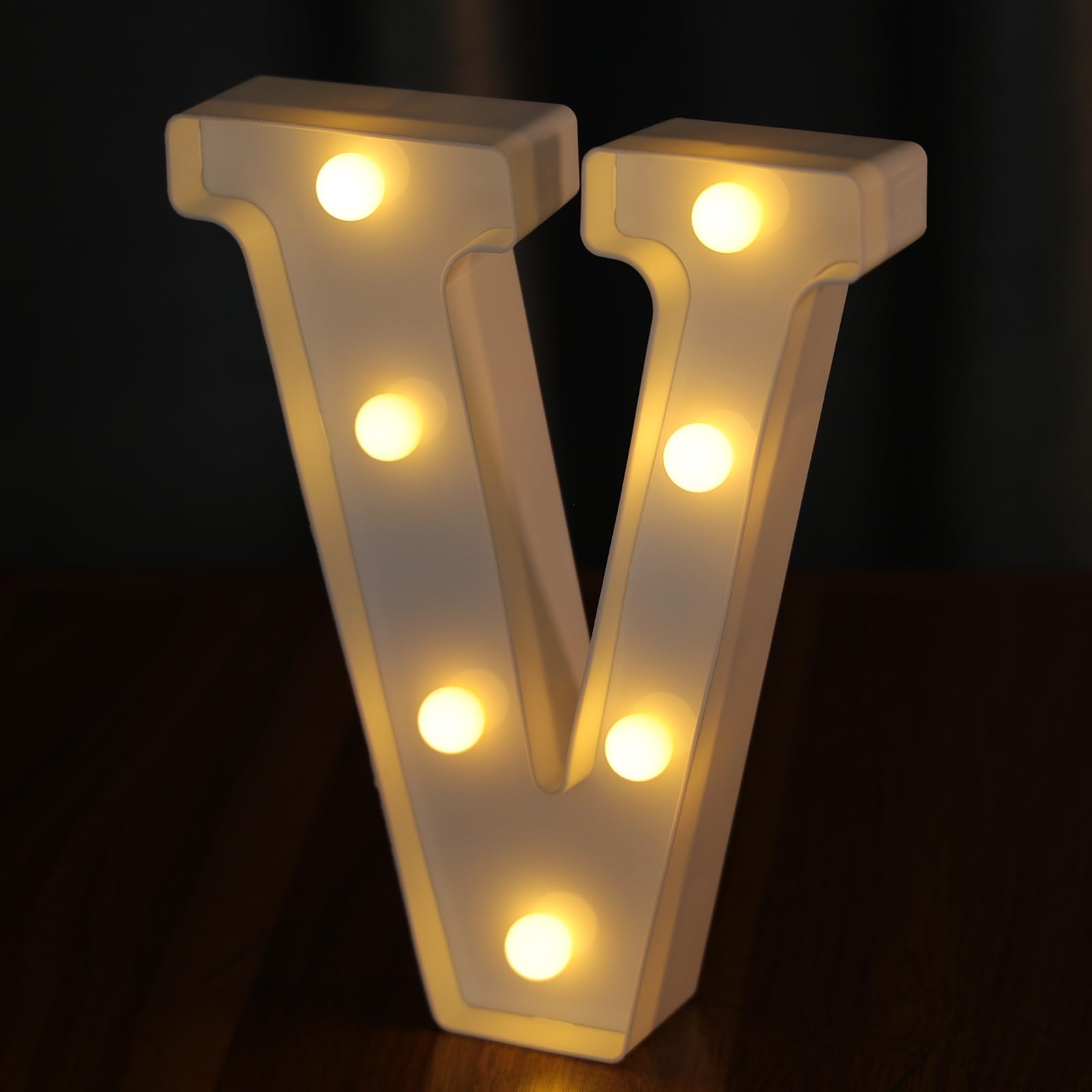 IFDGCTK Light Up Letters, LED Decorative Alphabet Letter V, Battery Powered, Warm Light, Plastic for Home Decor and Parties