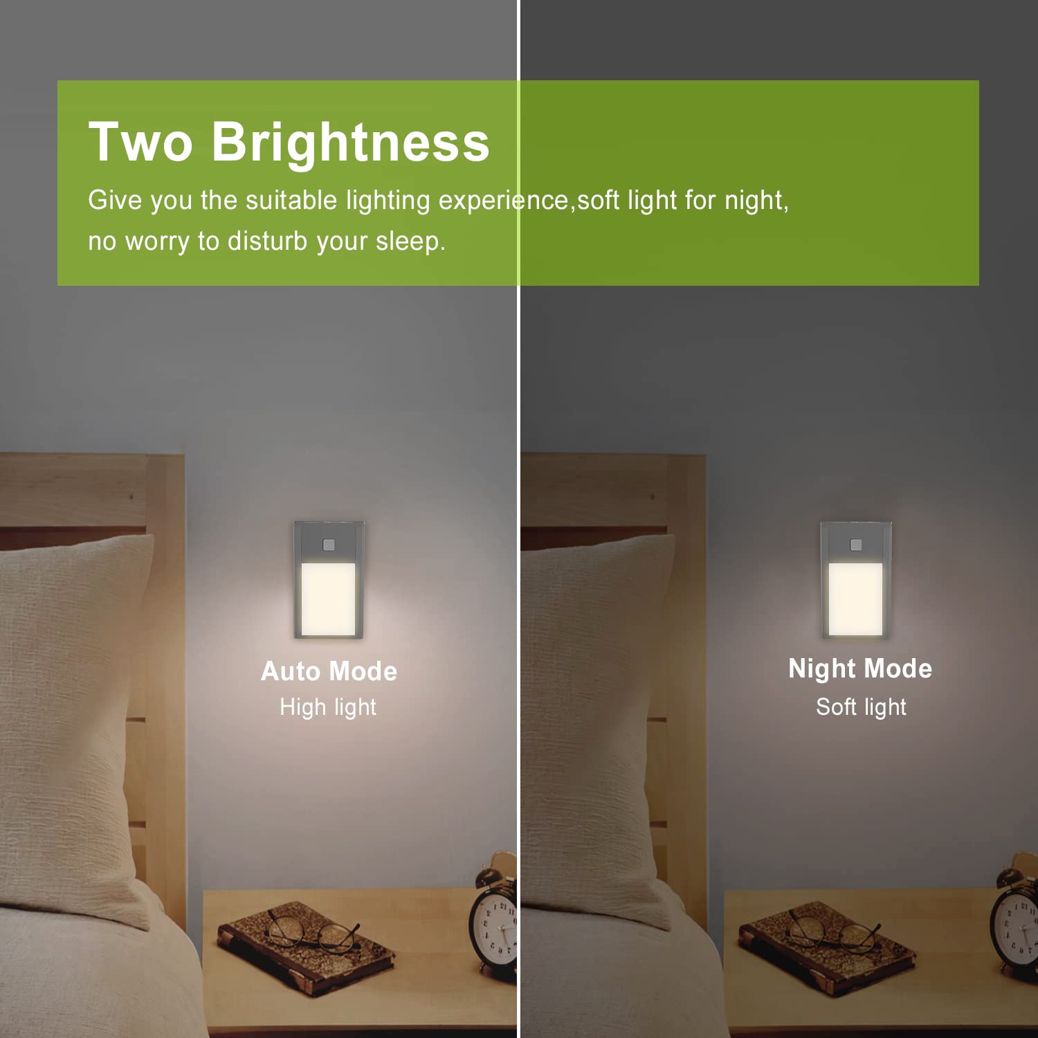 VST Motion Sensor Night Light, Rechargeable LED, 2.68in 3Pack, Silver, Aluminum, Model BT