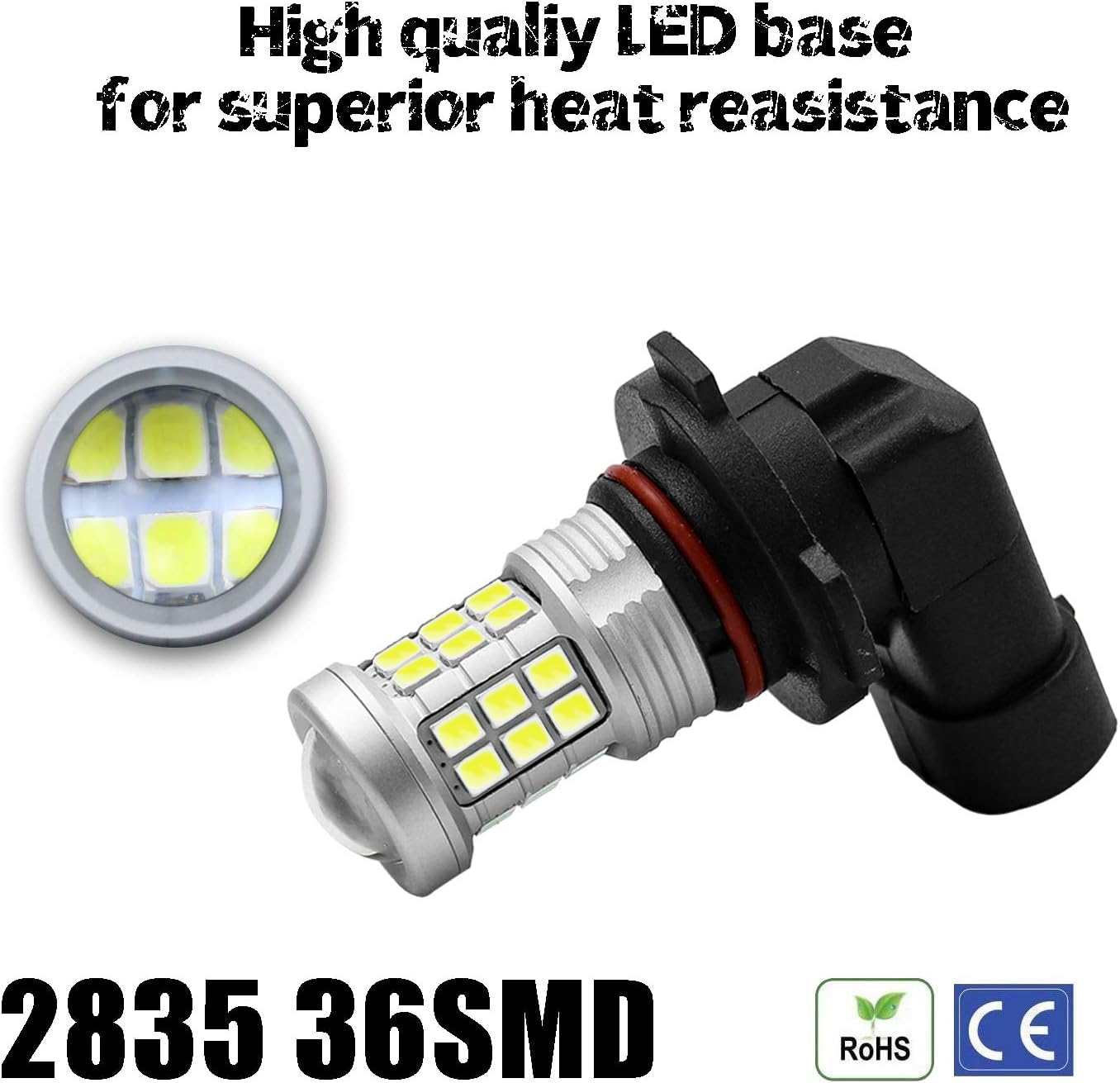 KISLED H10 LED Fog Light Bulbs, 3000lm, 2835 Chips, Projector Lens, Lemon Green