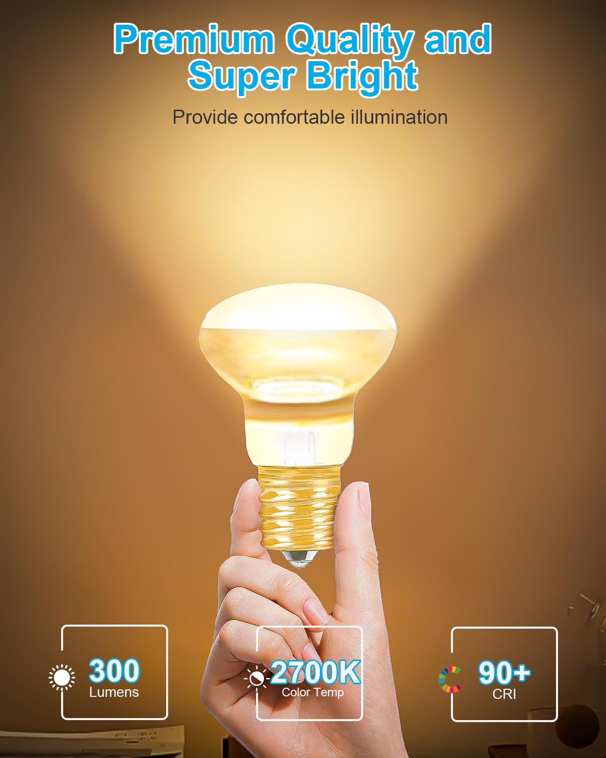 SerBion 6-Pack 30W R39 E17 Lava Lamp Bulb - Clear Glass Reflector, Dimmable Soft Warm White Glow, High Temp Resistance