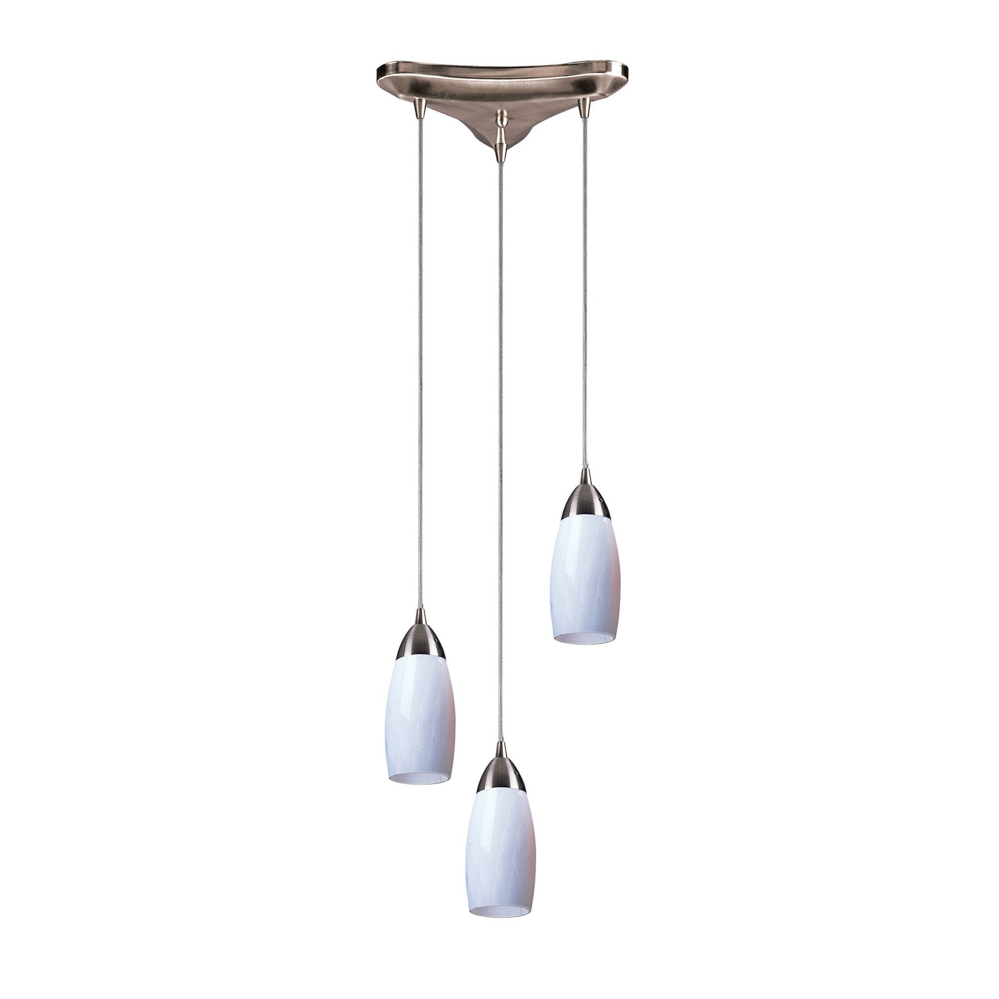 Elk Milan Configurable Multi Pendant Light - Satin Nickel, Glass Shade, Modern Design