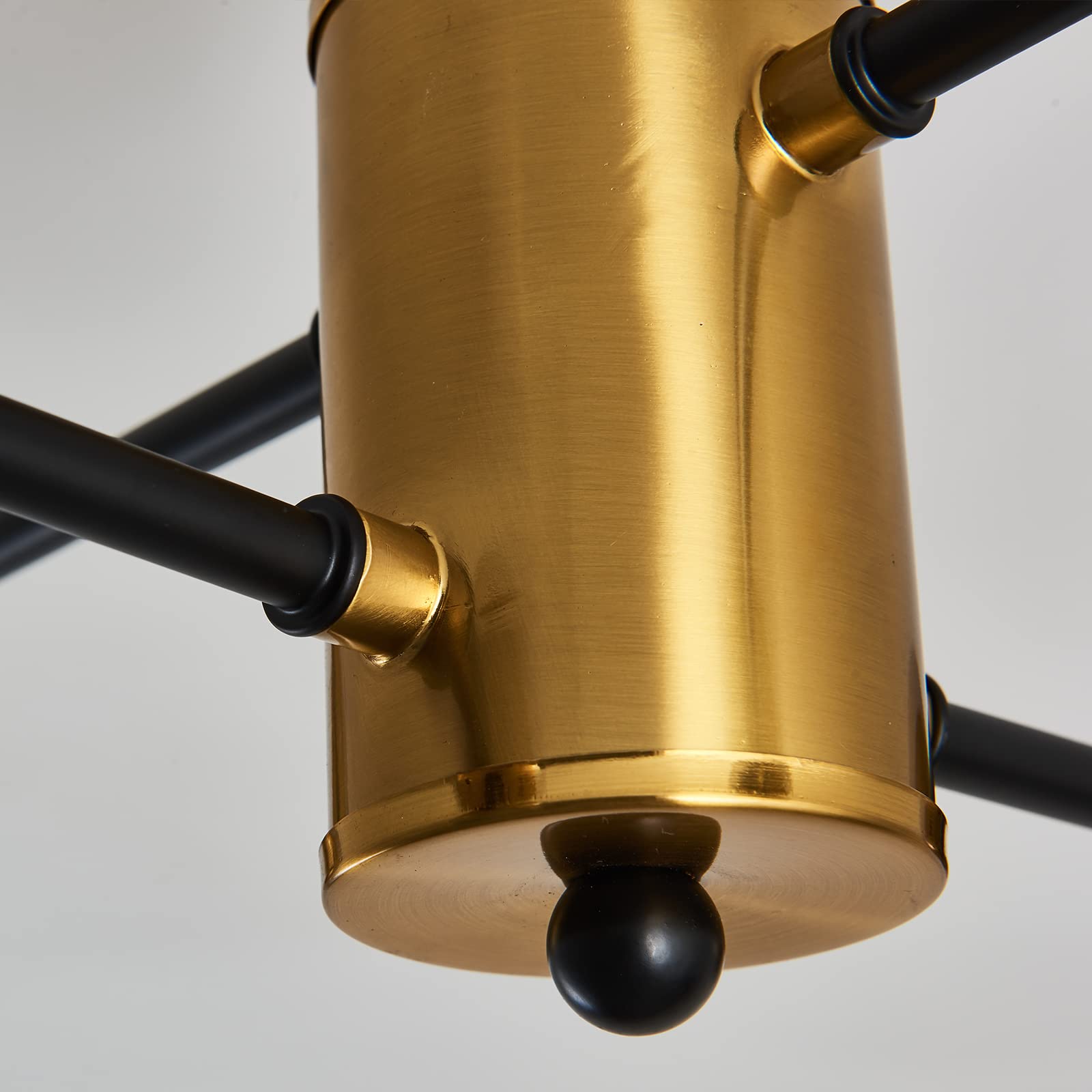 Hesoge Modern Semi Flush Mount Ceiling Light Fixture, 4-Light Gold Mid Century Chandelier With Glass Globe,Ceiling Lighting For