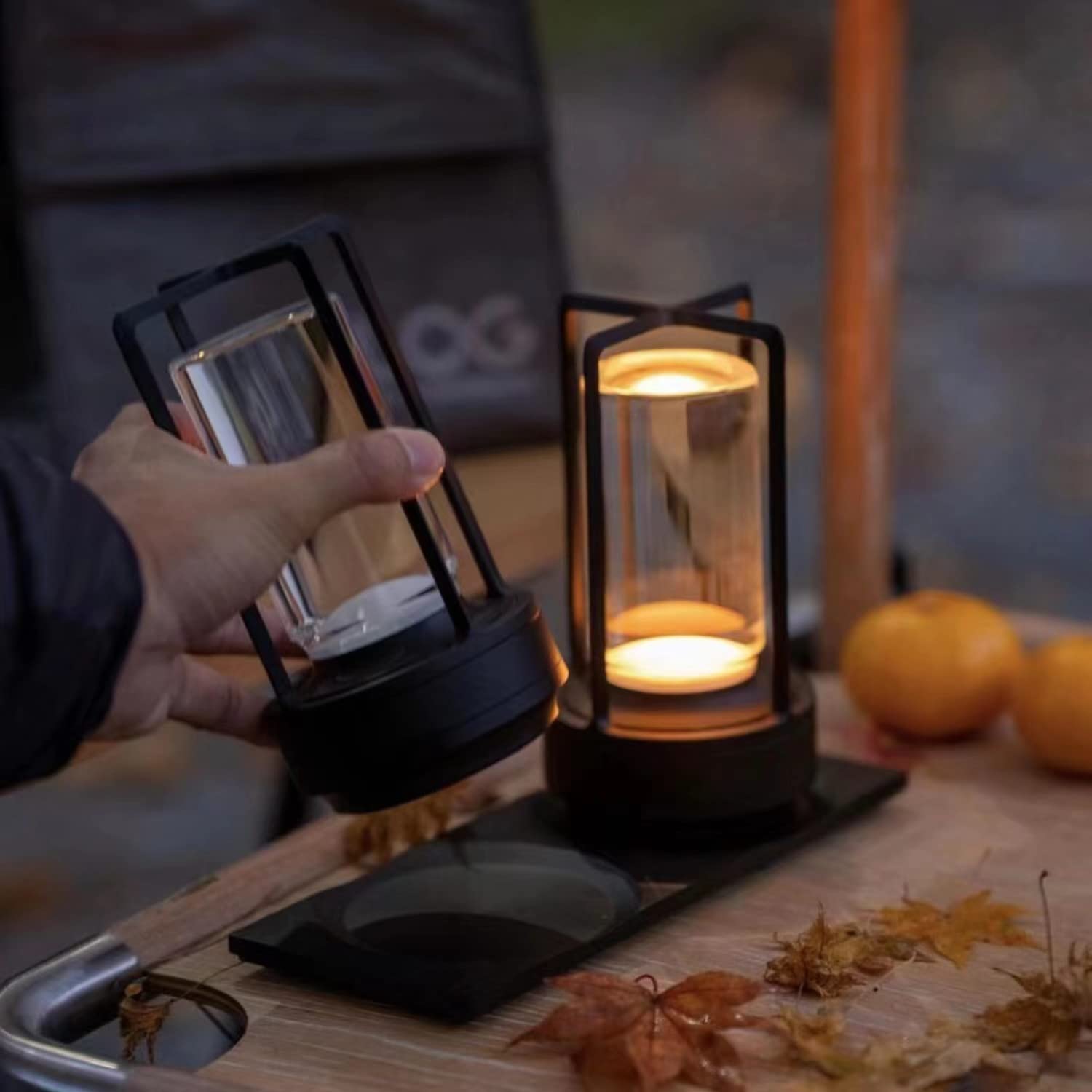 HAPYGI Portable Metal Table Lamp, Rechargeable LED, 3-Colour Dimming, Small, Black, Model A-LAMP