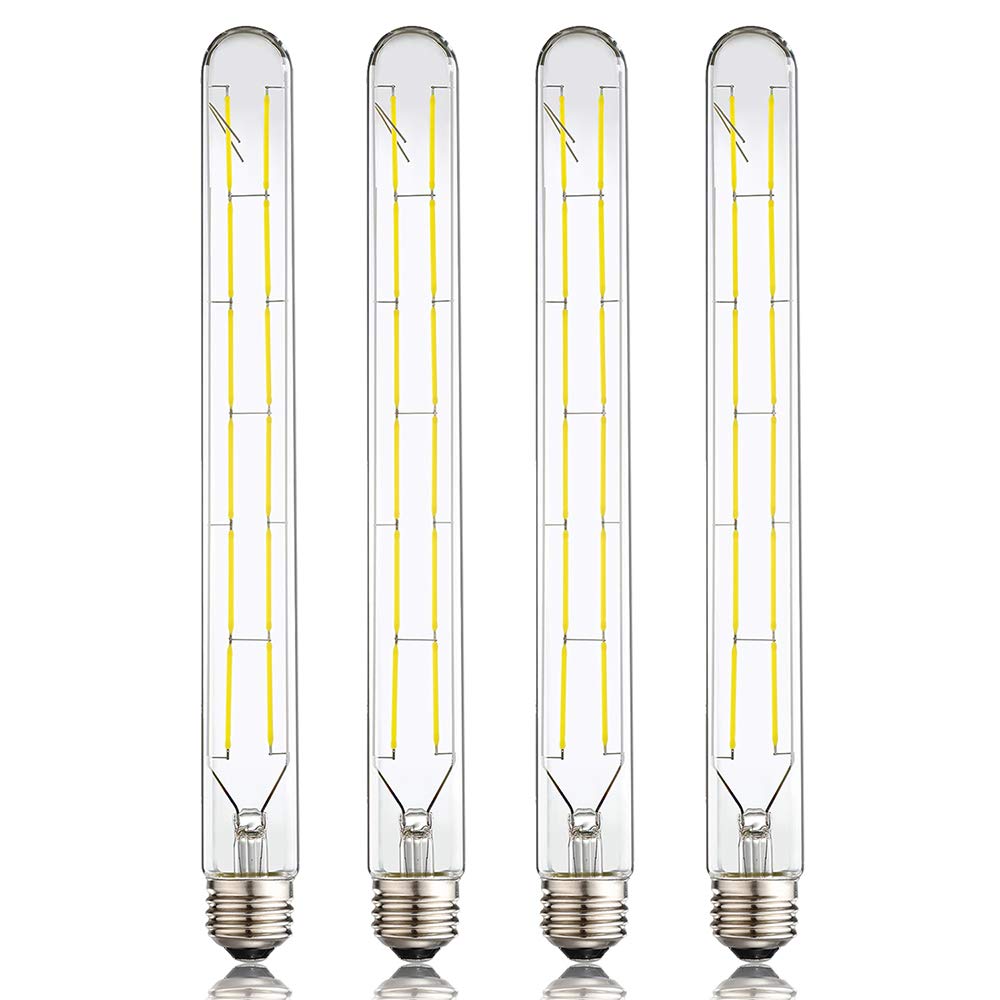 HXMLS Dimmable LED Tubular Bulb, 12W (100W Equivalent), 4000K Daylight White, Clear Glass, E26 Base, 4 Count