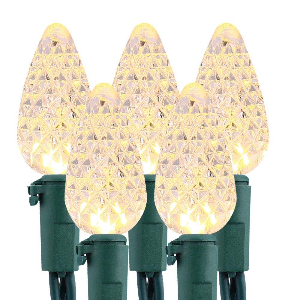 Brizled 100 Led Warm White C5 String Lights, 33Ft Ul Certified Indoor/Outdoor Christmas Decor