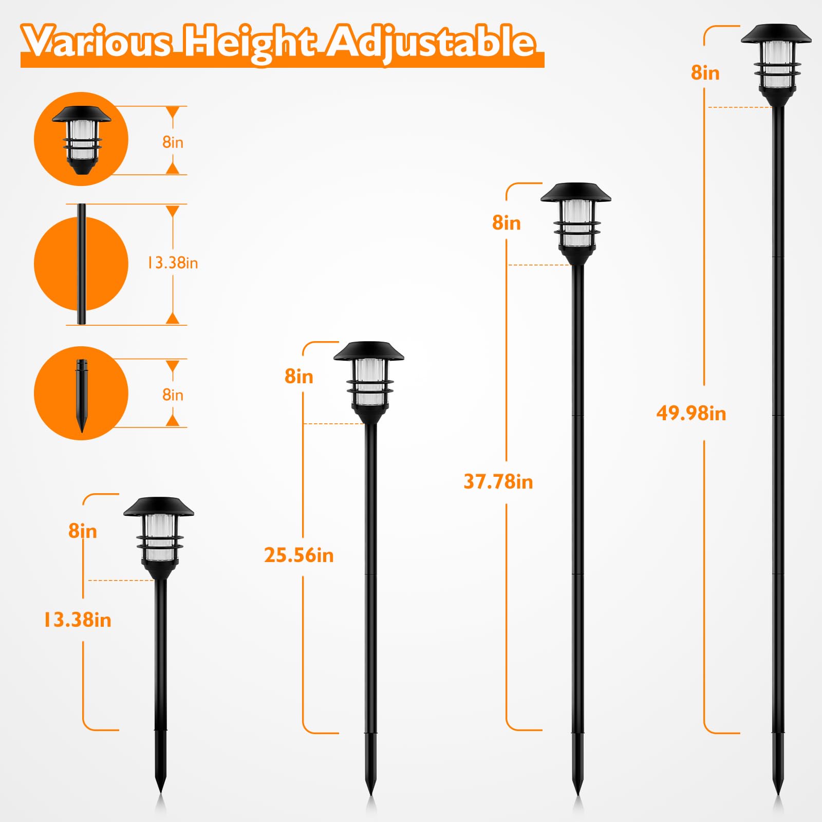 ZOOHAR Solar Outdoor Pathway Torches, Waterproof LED Landscape Lights, 4 Pack, Metal for Garden, Patio, Balcony & Pool
