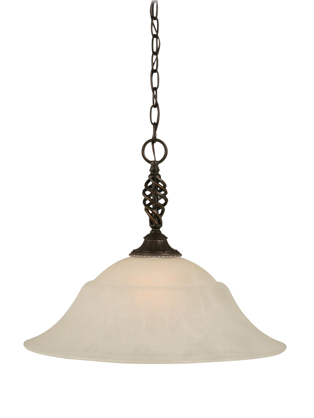 Toltec Lighting 82-DG-53815 Elegante Pendant with 20&quot; White Marble Glass, Dark Granite Finish