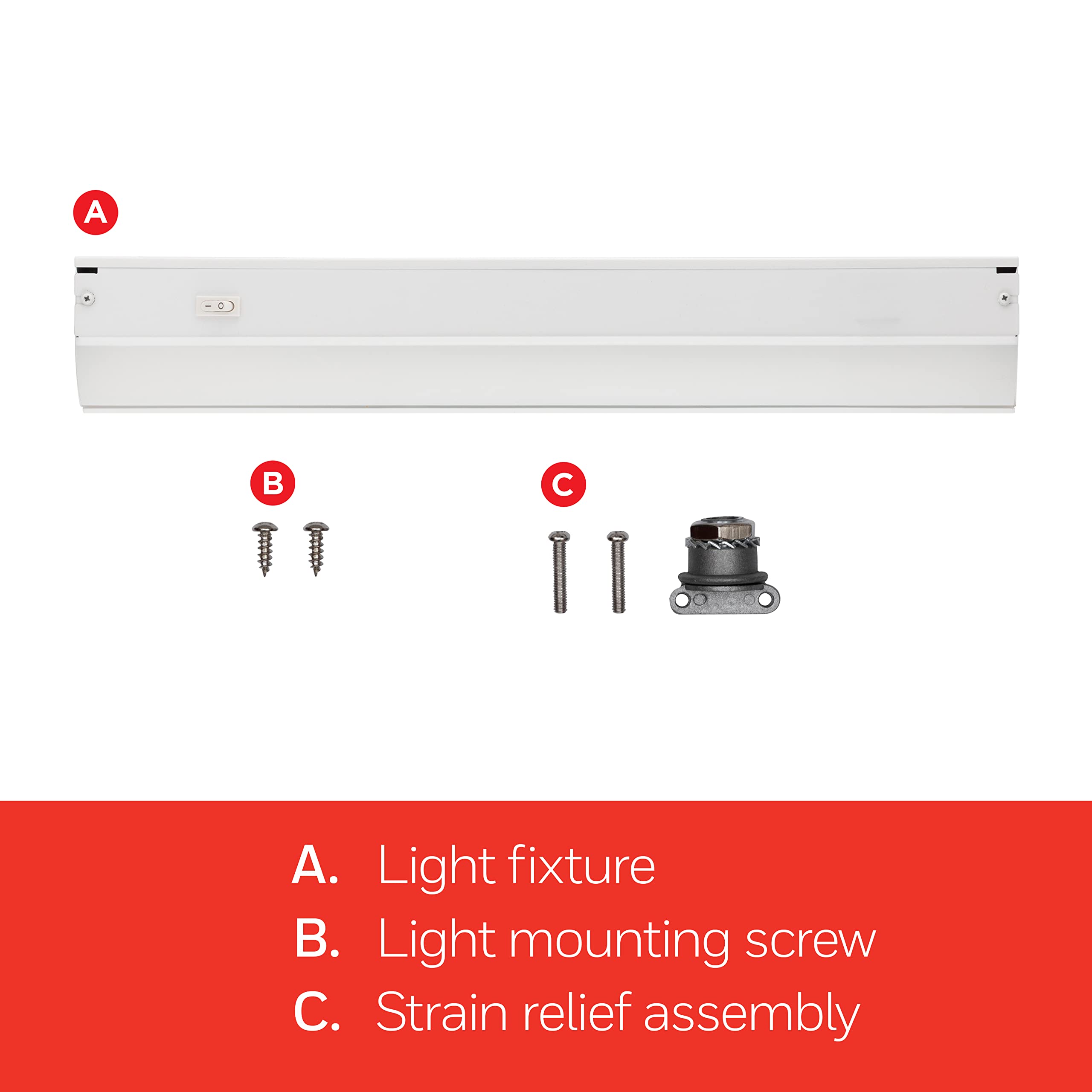 Ultrapro 18&quot; Hardwired Under Cabinet Lights - 2700K Warm White, Plastic, On/Off Only