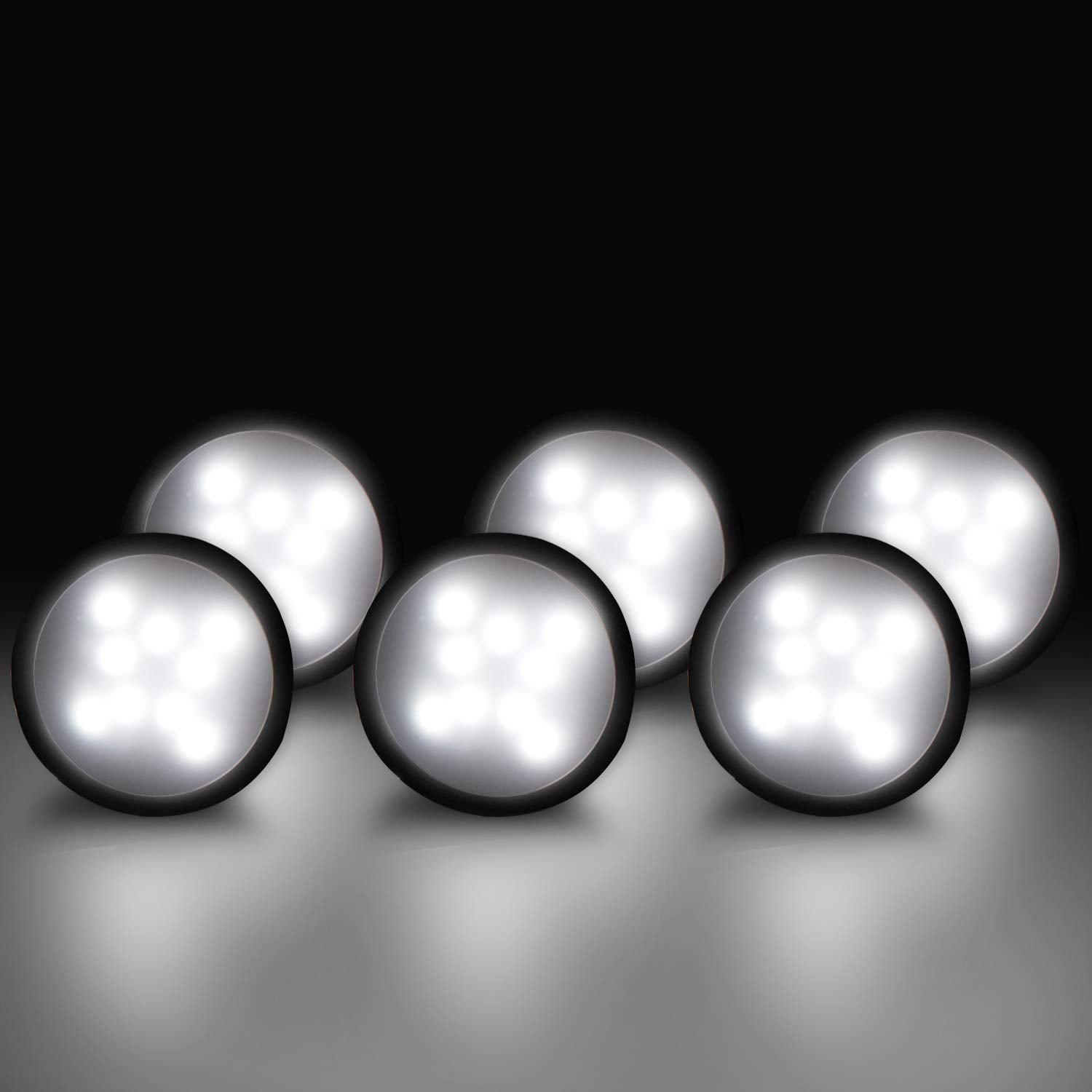 YGS-Tech LED Under Cabinet Lighting Kit, 1020 Lumens, 5000K Daylight White, Aluminum, 6 Pack, Black Trim