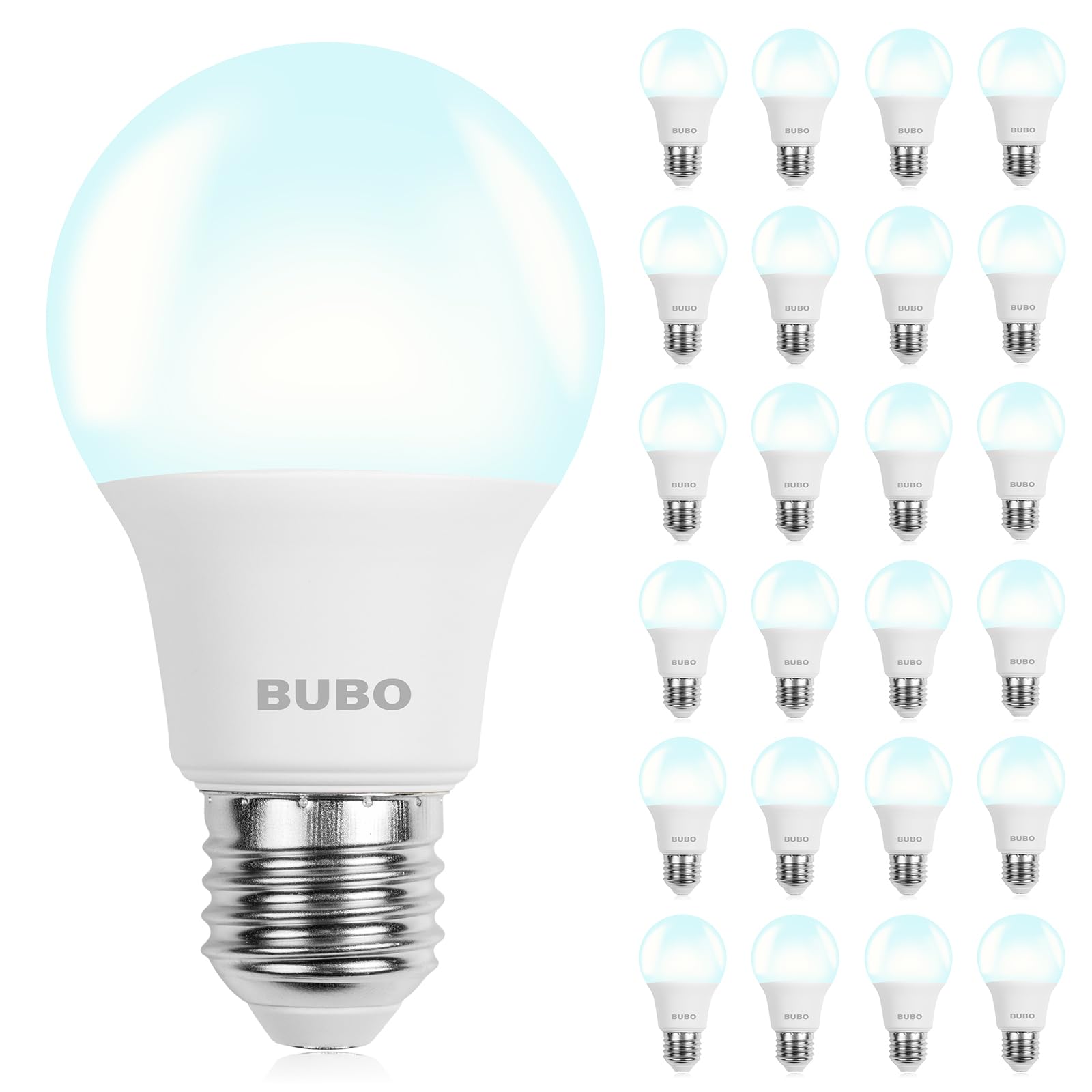 Bubo A19 Led Light Bulbs, 40 Watt Equivalent Led Bulbs, Daylight 5000K, 550 Lumens, E26 Standard Base, Non-Dimmable, 5W Daylight