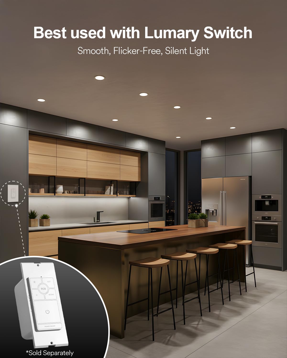 Lumary Smart Recessed Lighting 4 Inch  Color Changing Led Downlight 9W 780Lm  Wi-Fi Bluetooth Soffit Lights With J-Box  Compatible With Alexa/Google Assistant/Bt Remote  Etl Listed  1 Pack