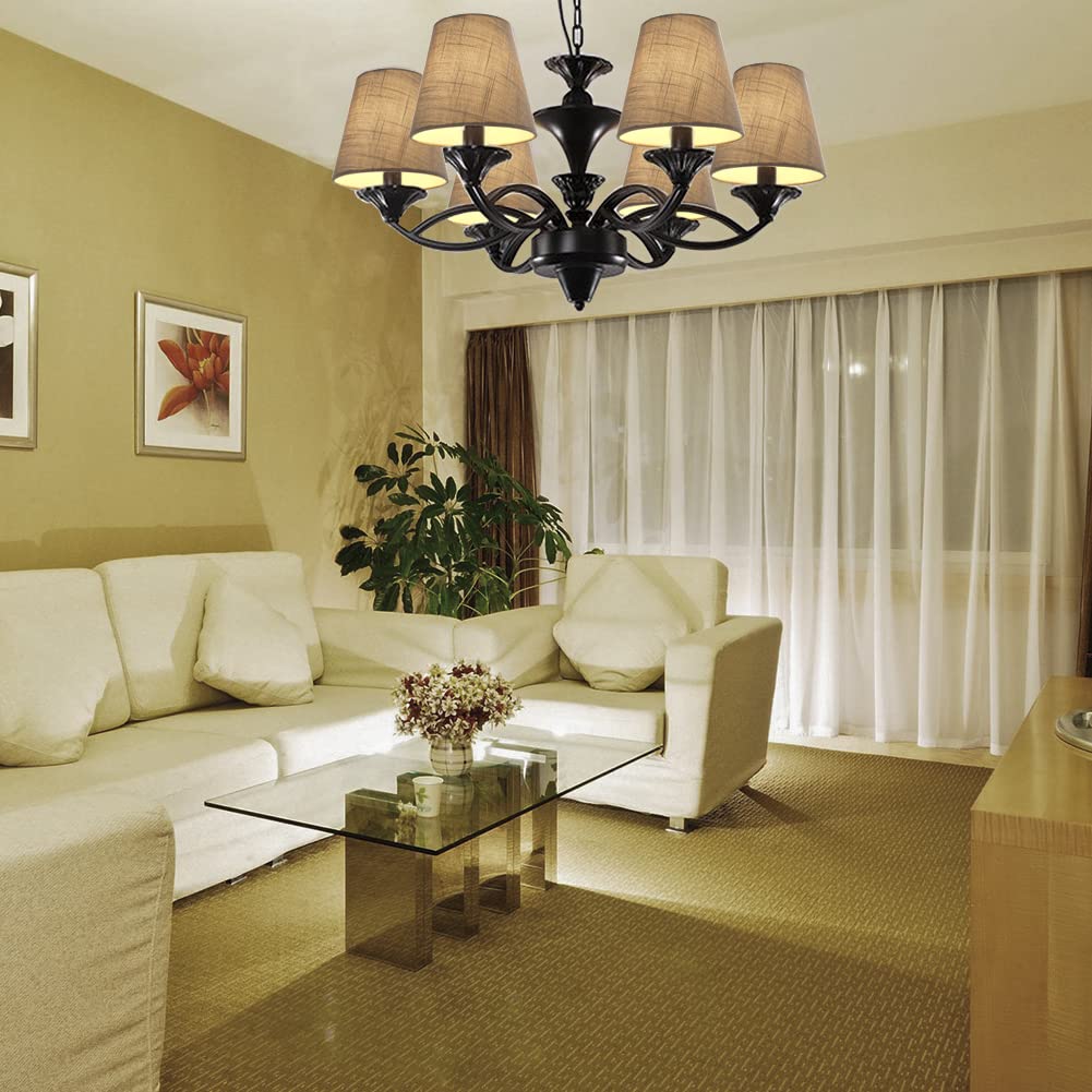 Fuloon Small Lamp Shades Clip On Bulb, Modern European Style Bell Lamp Shades, Mini Lamp Shades For Chandelier, French Country W