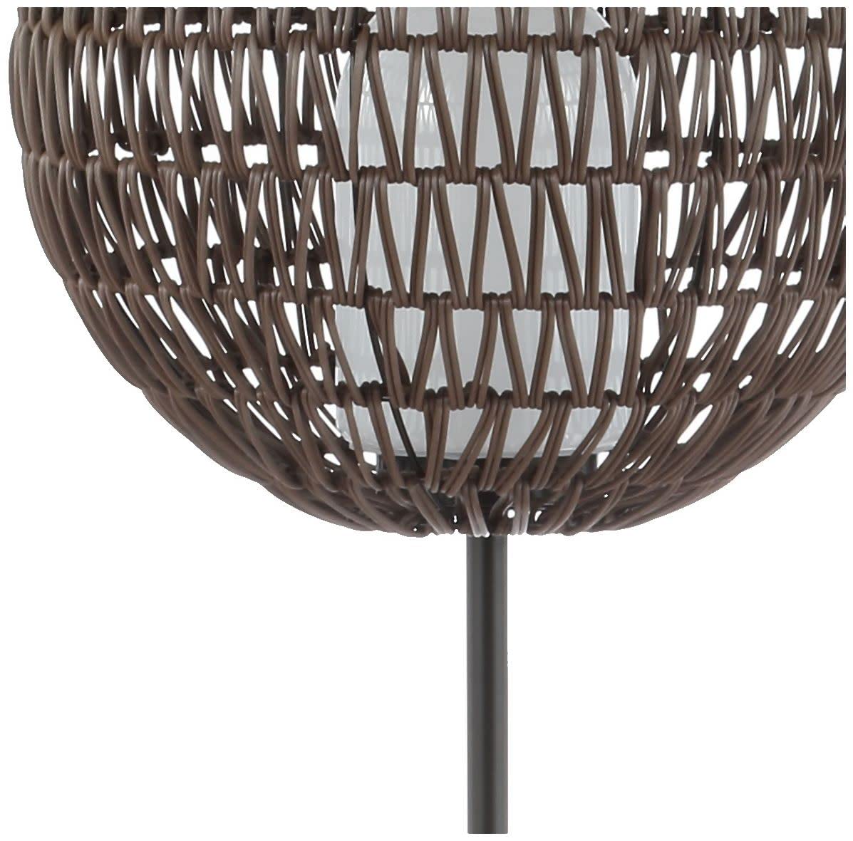 Jonathan Y Jyl6507A Bea 61&quot; Outdoor Woven Globe Led Floor Lamp, Bohemian, Transitional, Scandinavian, Modern, Contemporary, Modern, Office, Bedroom, Living Room, Family Room, Dining Room, Coffee/Black