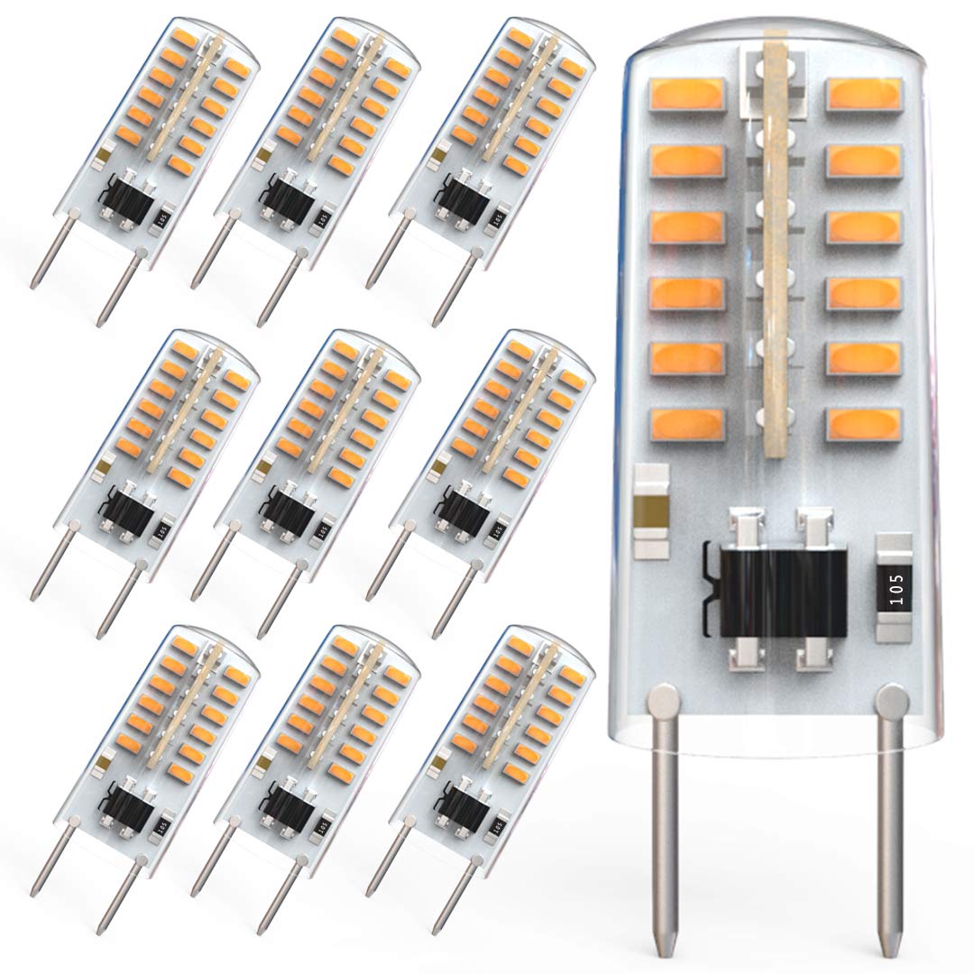 Nobranded G8 LED Bulb, 10 Pack, Dimmable, Warm White 3000K, Equivalent to 20W-25W T4 G8 Halogen Bulb