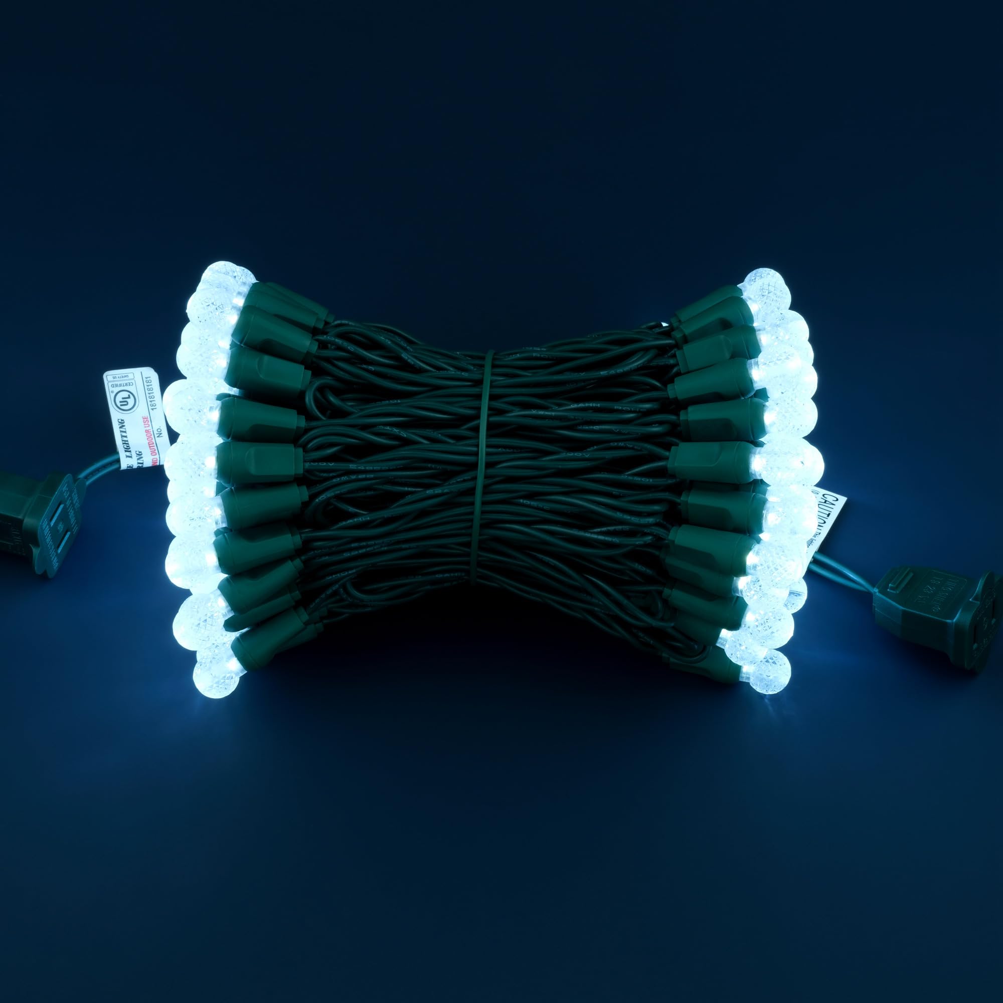 Sweet Shine 100 Cool White Raspberry One-Piece Led Christmas Lights, 33 Ft Green Cord High Waterproof Ul Certified G12 Outdoor S