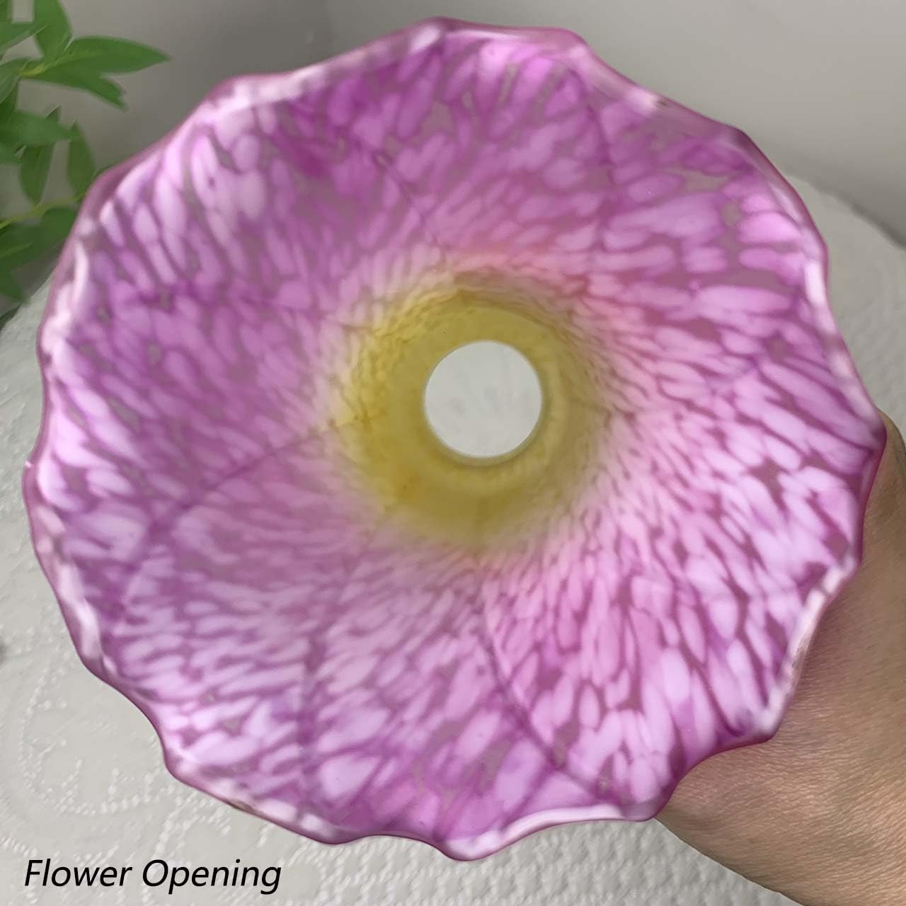 Bieye Ls13 Lily Flower Blown Glass Lampshade (Yellow Purple, Opening I.D. 1.26'' X O.D. 1.5'')