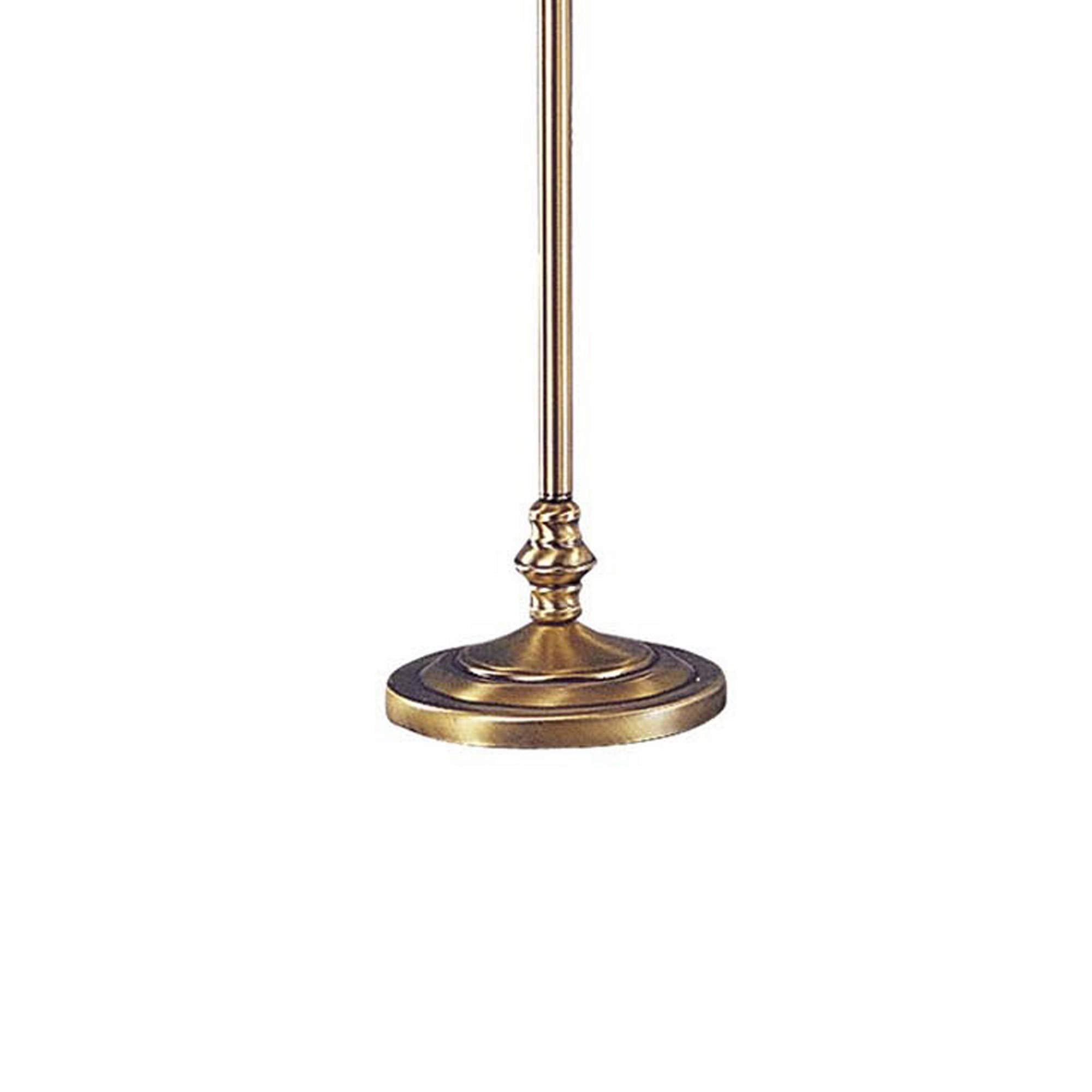 Benzara 150W 6 Way Metal Floor Lamp with Fabric Tapered Shade, Gold, Model BM220863