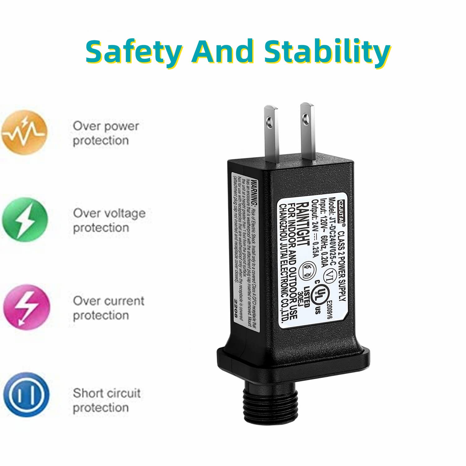 2Pcs Replacement 24V 0.25A Led Transformer Model Jt-Dc240V025-C Class 2 Power Supply Ip44 Led Light Controller Low Voltage Trans