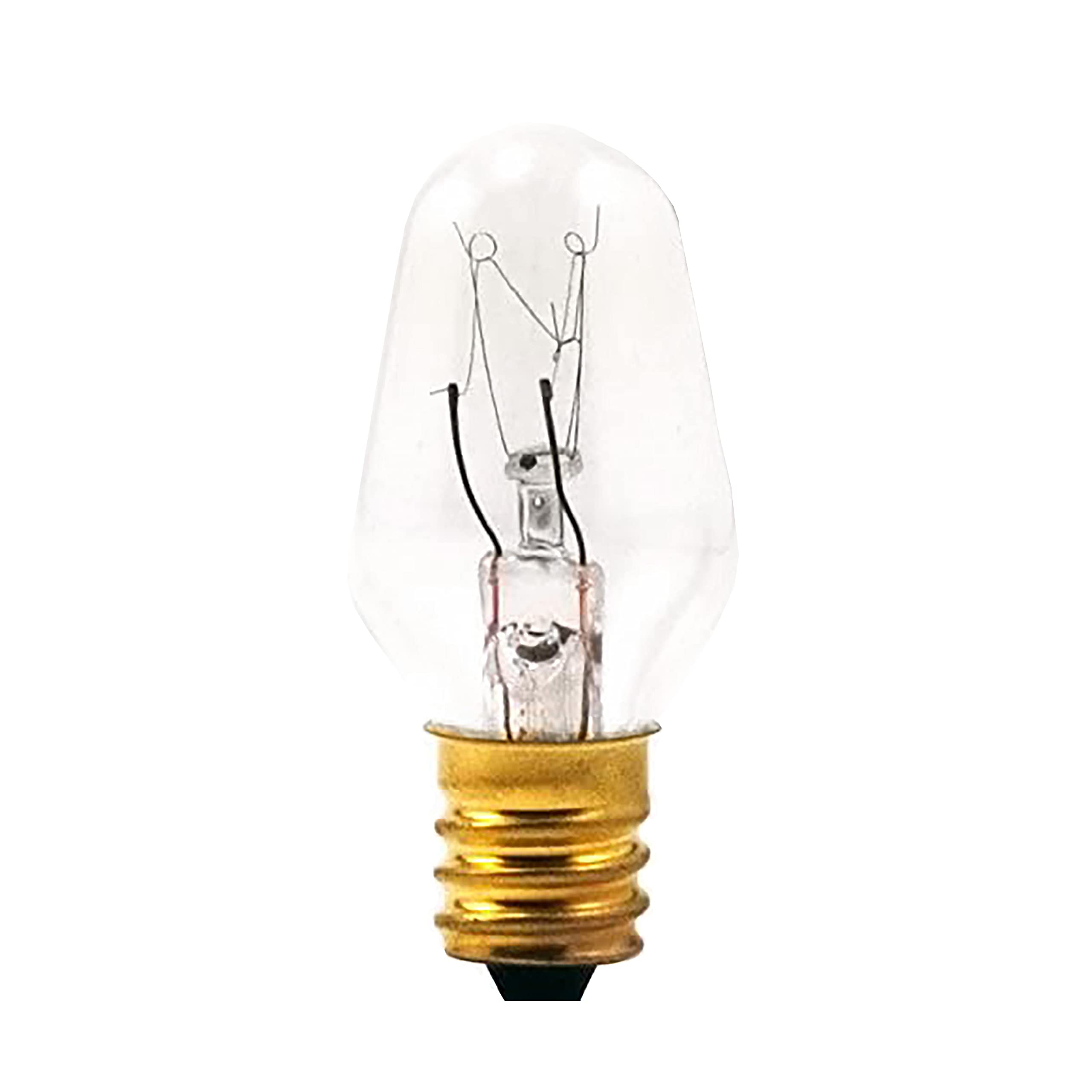 LEDVANCE C7 Incandescent Light Bulb, 4W, Clear, Soft White, 15 Lumens, 4 Pack, Candelabra Base, Model 13549