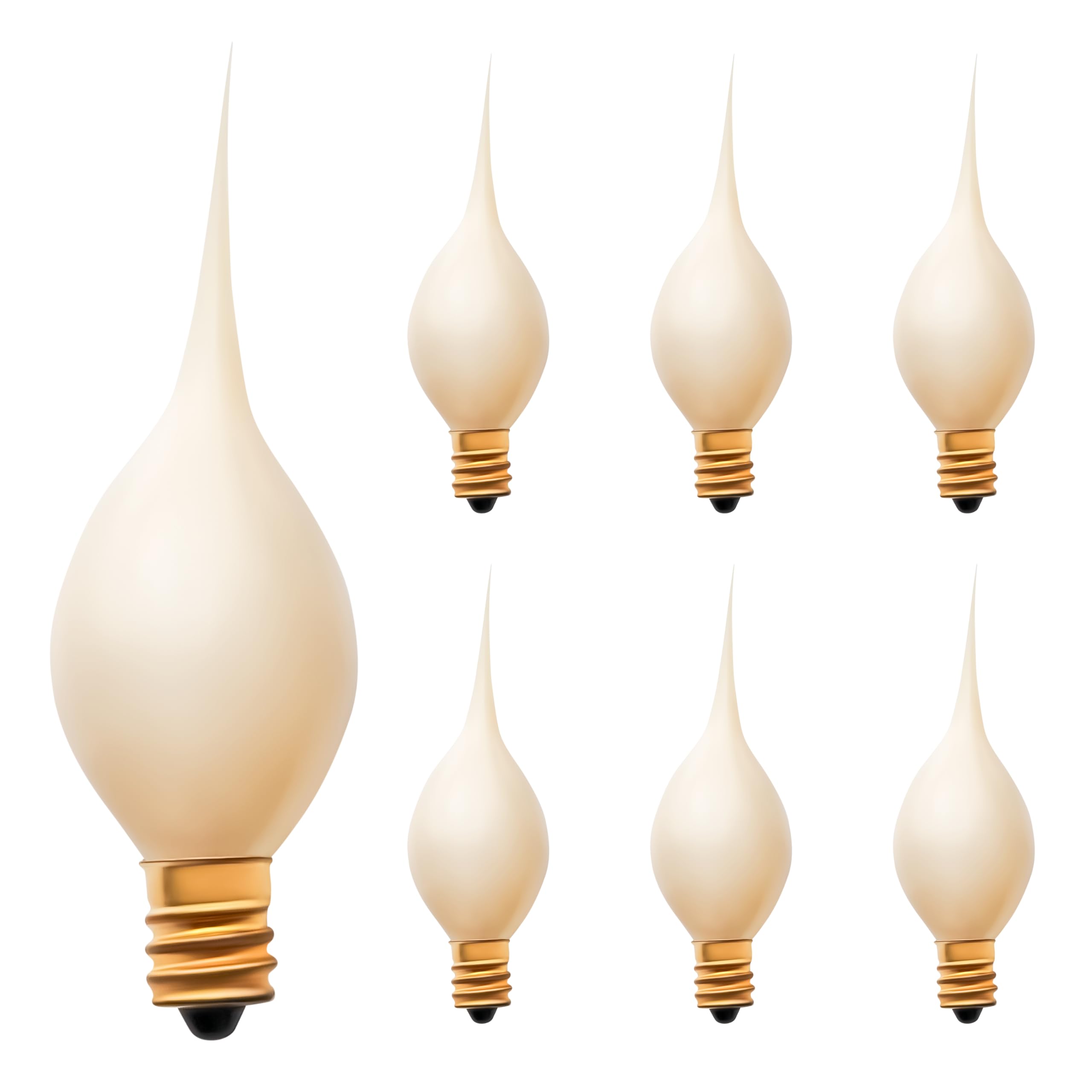 Cwi 6 Pack Silicone Bulb - 5W Warm Yellow-Beige Light, 120V E12 Candelabra Base - Rustic Decorative Incandescent Bulbs For Chand