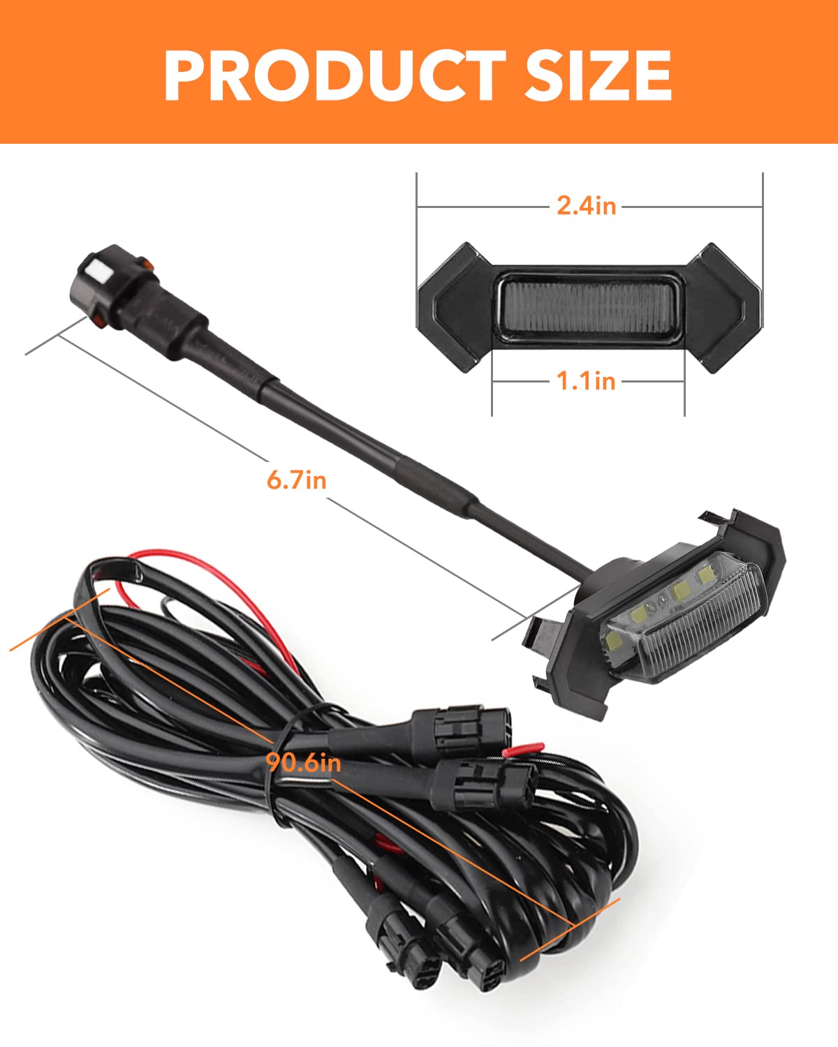 Oxilam Led Grille Lights 4 Pcs With Harness & Fuse Adaptor For Toyota Tacoma Trd Pro 2016-2023 Oem Front Grille, Black Shell Wit