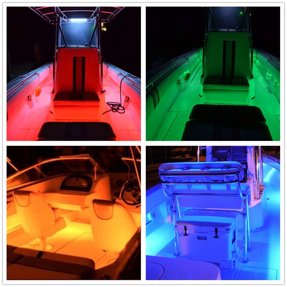 Vbakor Boat LED Strip Lights, 16.4FT Waterproof Multi-Color Marine Interior Lighting for Pontoon & Yacht
