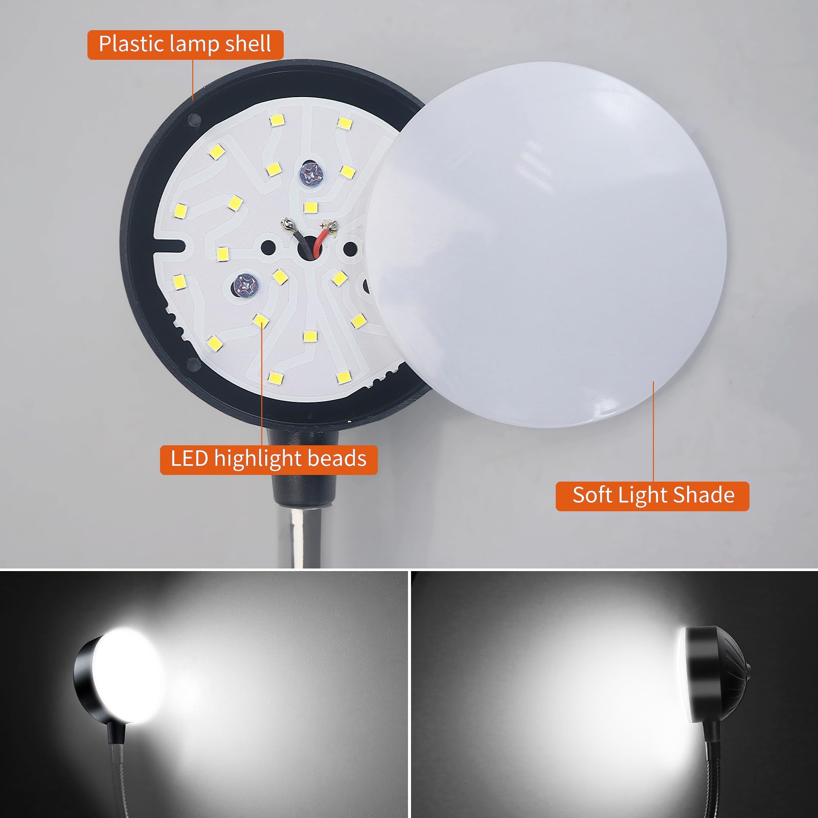 Wangjiatai Led Work Light, Led Machine Light, Magnetic Work Light, 400Mm Flexible Gooseneck Lamp With Magnetic Base, For Sewing