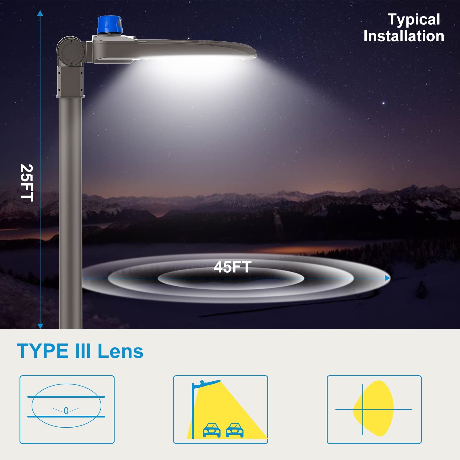 150W Parking Lot Lights 21000Lm (Eqv 600W) 5000K Daylight Led Parking Lot Light Dusk To Dawn Etl Listed Ip65 Exterior Parking Lot Lights Energy Saving Upto 1100Kw*3/Y(5Hrs/Day)-3Pack