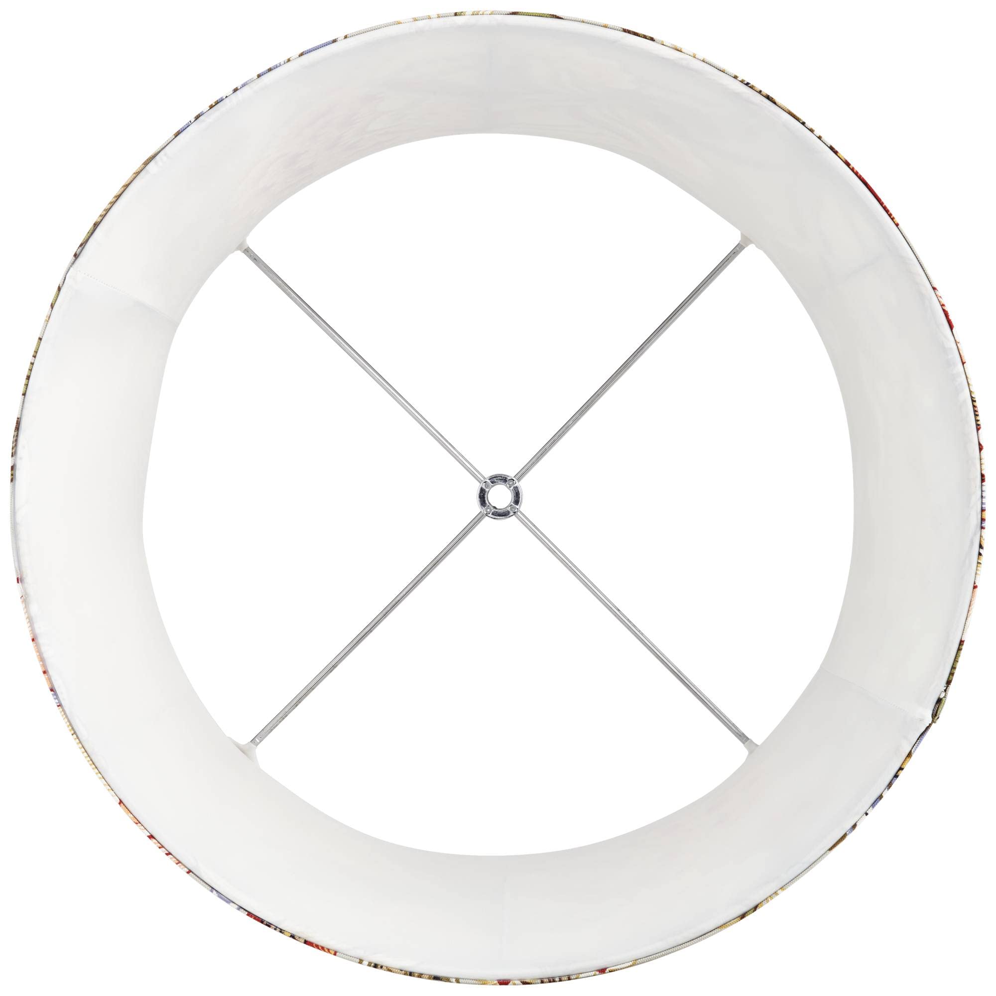 Sage Green With Flower Print Medium Drum Lamp Shade 14&quot; Top X 16&quot; Bottom X 11.5&quot; High (Spider) Replacement With Harp And Finial - Springcrest