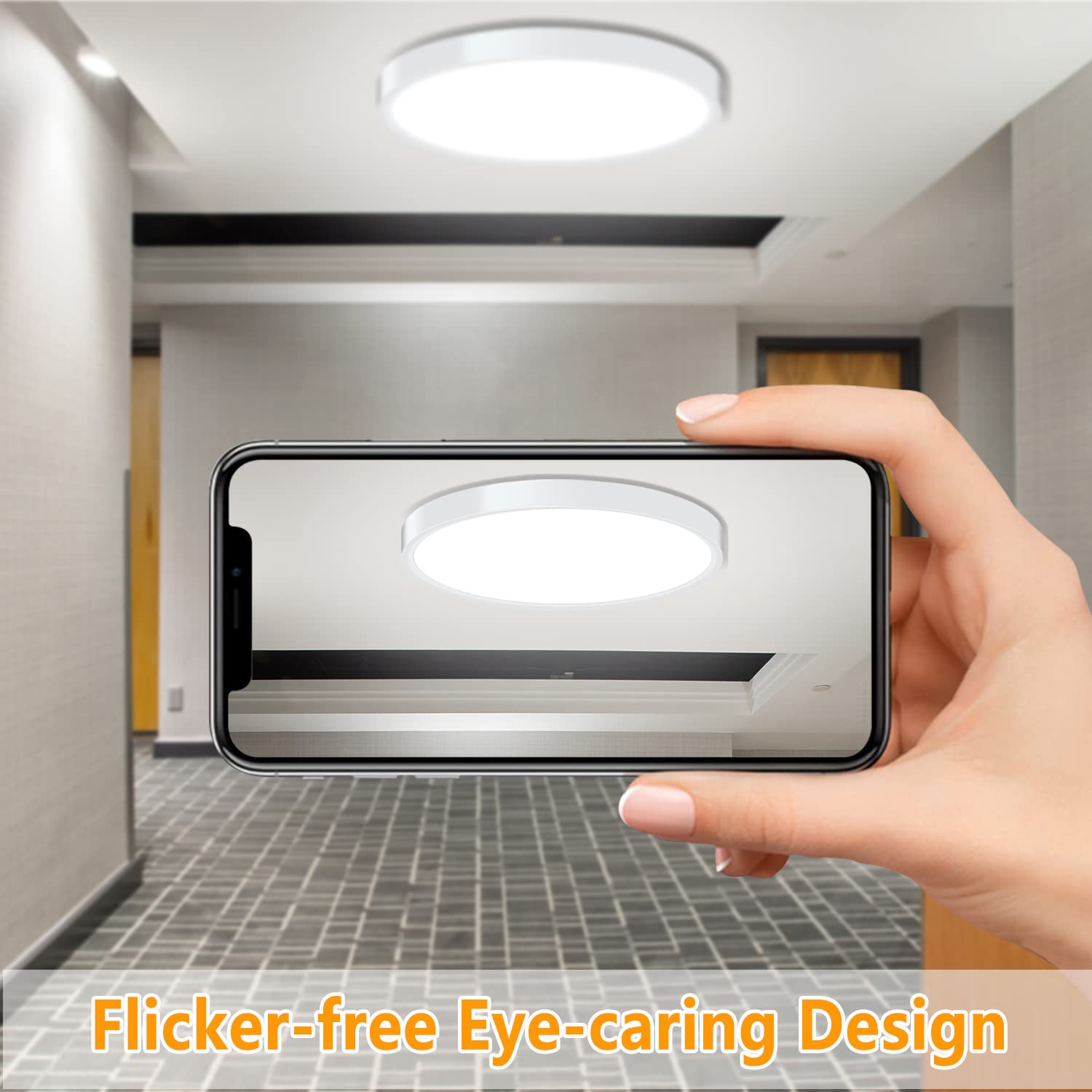 Charyjod 2 Pack 9&quot; Led Flush Mount Ceiling Light Fixture, 18W 5000K For Home & Kitchen