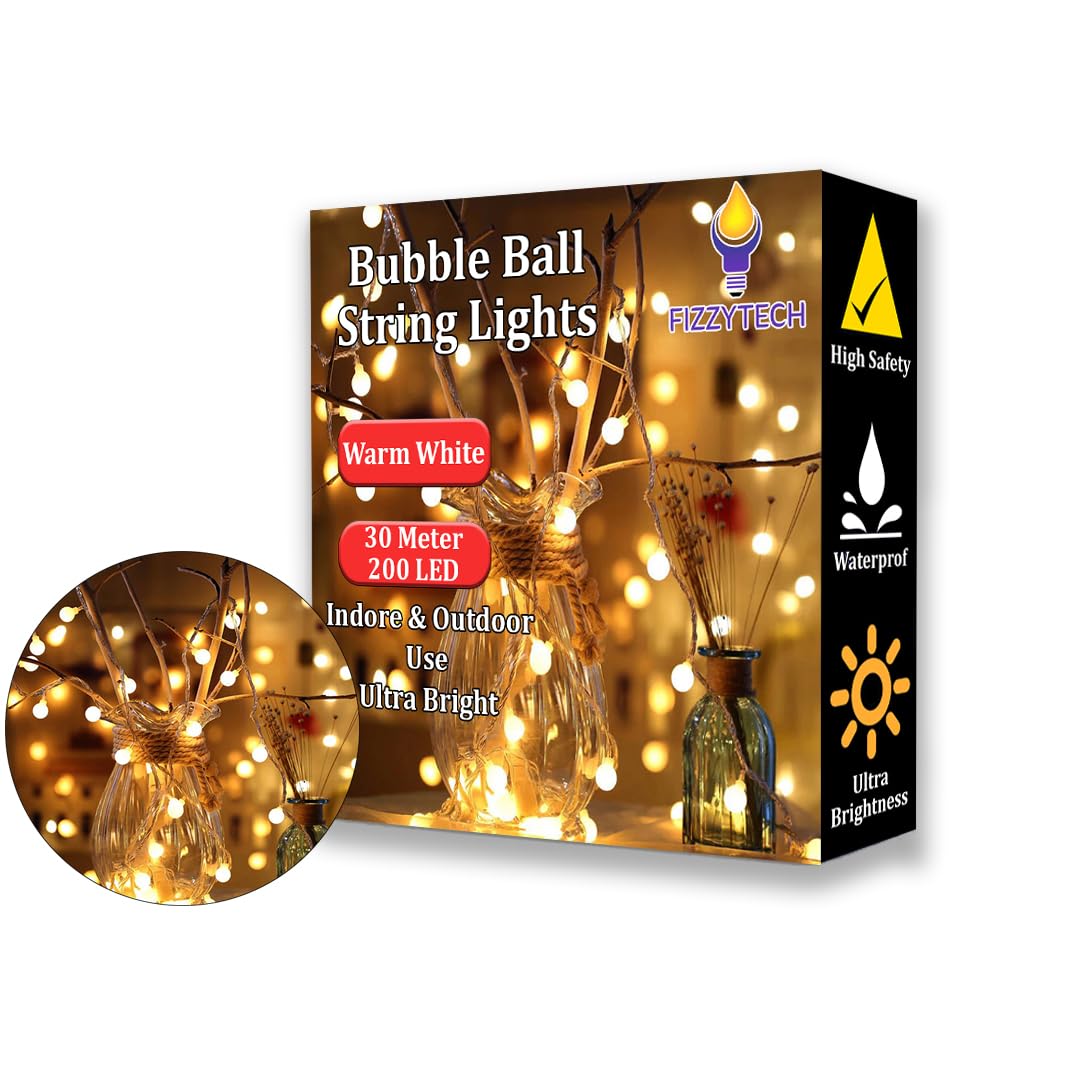 fizzytech Plastic Bubble Ball String Lights Of Home Decoration, Diwali Light For Party Birthday Diwali Christmas Navratri Valent