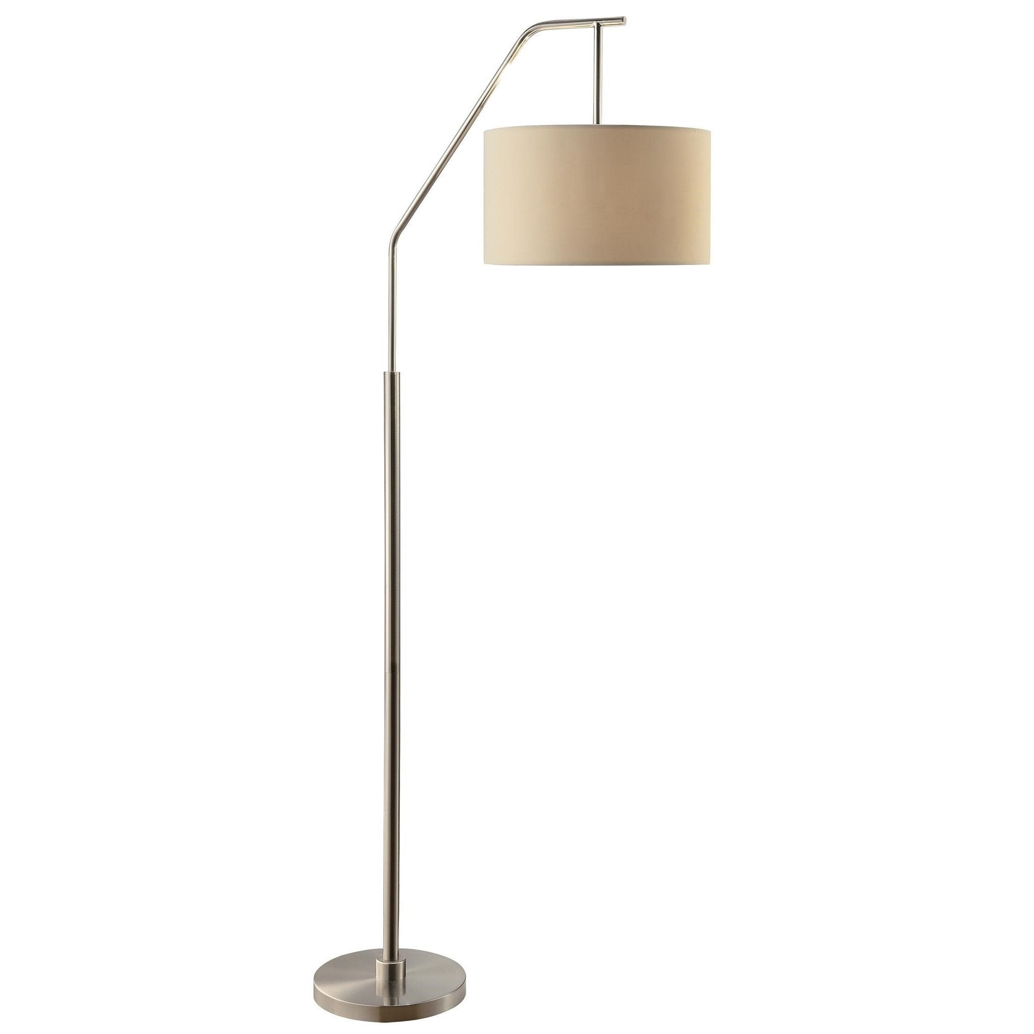Crestview Collection Dinsmore Floor Lamp, Metal, 72inH, Cream/Nickel, Model 384309