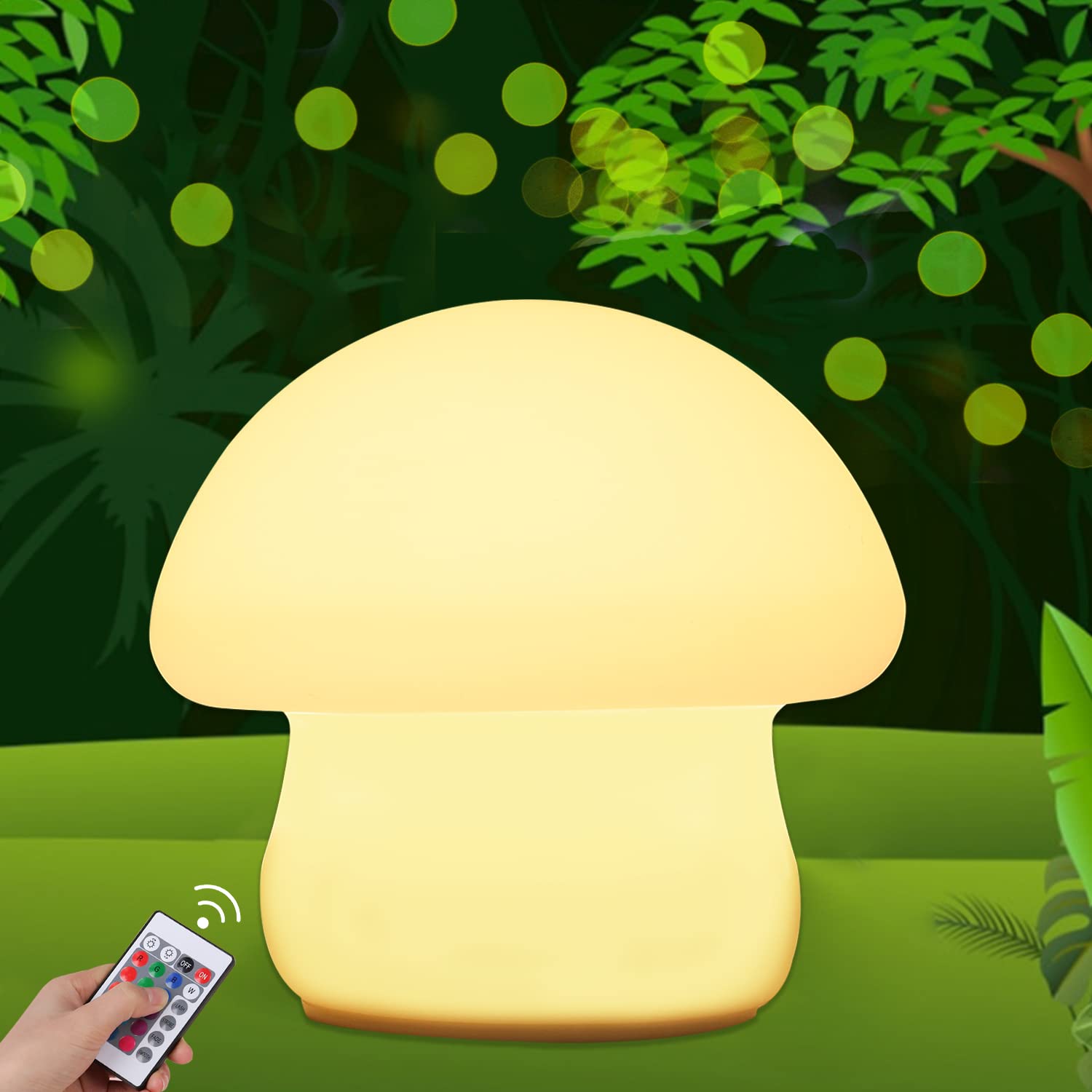 Tremdwoto Mushroom Lamp with Remote, Rechargeable 16Color Mushroom Night Light, Soft Squishy Silicone Nightlight The Ideal Birth