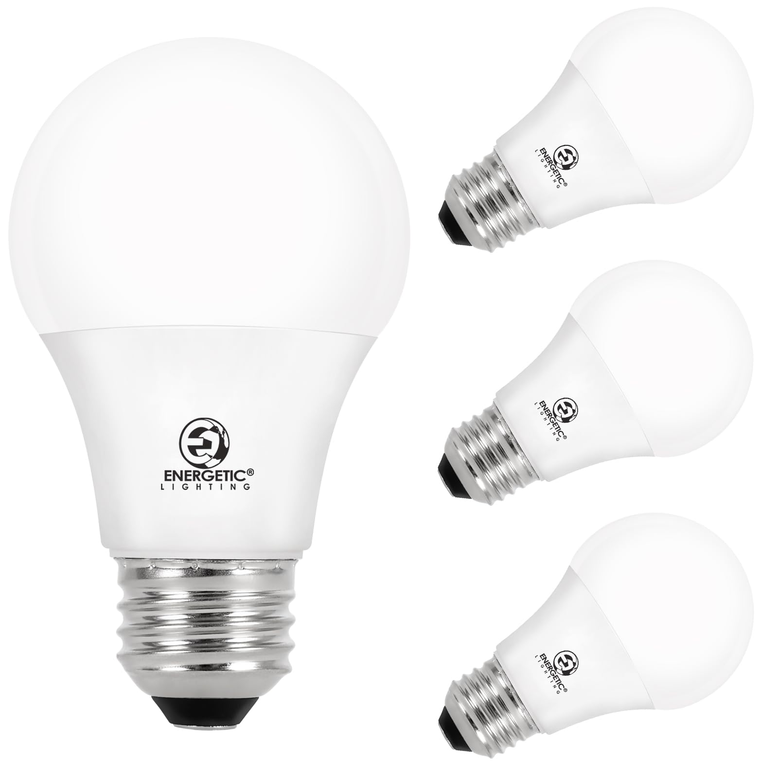 Energetic Smarter Lighting 60W A19 Led Light Bulb, Soft White 2700K, E26 Base, Non-Dimmable, 4 Pack, Ul Listed, 