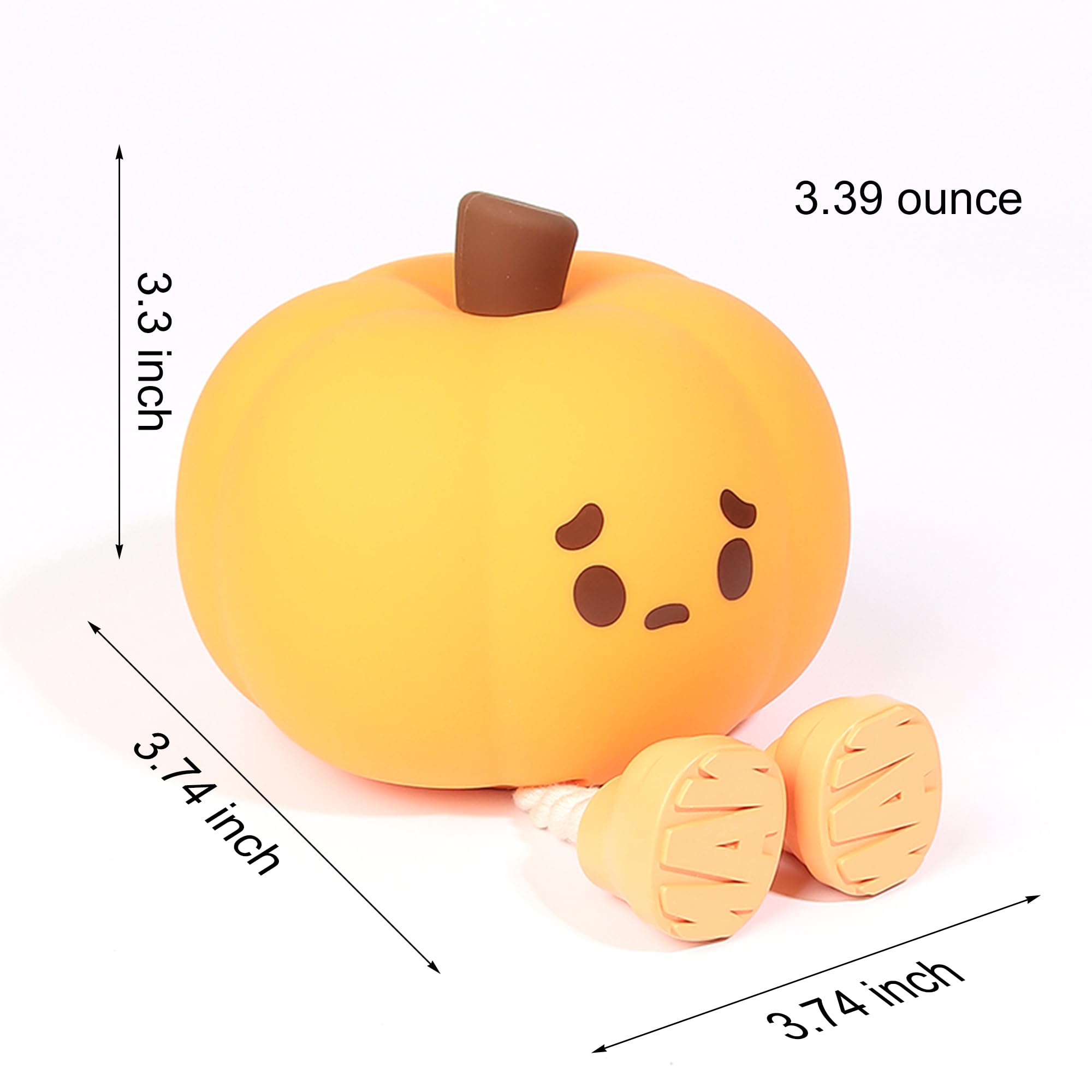 Cute Pumpkin Led Night Light  3 Level Dimmable Nursery Nightlight  Silicone Soft Light Lamp Gift  Rechargeable Bedroom Touch Lamp For Breastfeeding  Kids  Girl  Boy  Halloween Decor (Pumpkin Shape)