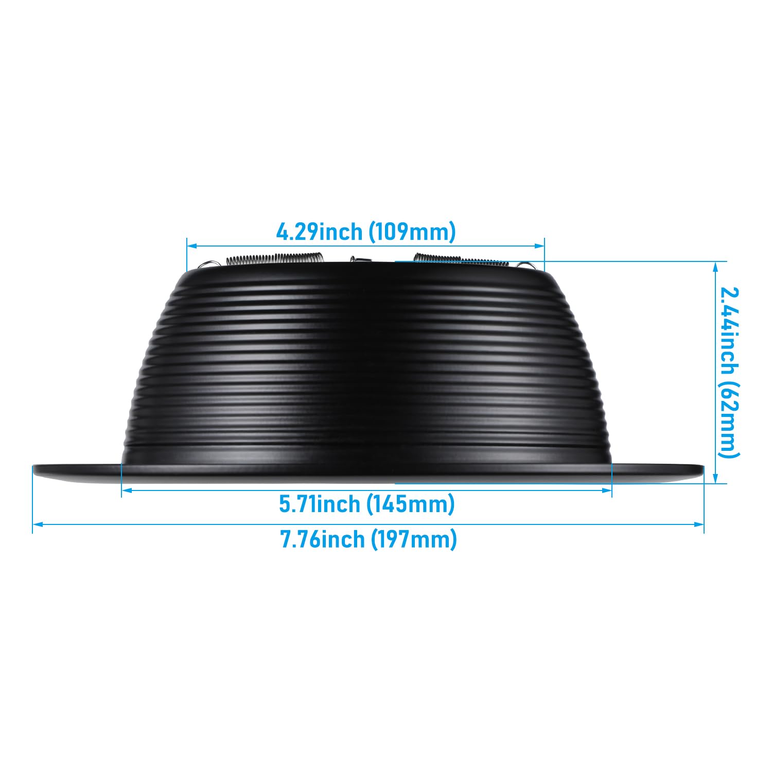 TORCHSTAR 6 Inch Recessed Light Trim, Black Baffle with Detachable Ring, Metal, Fits Halo/Juno, Pack of 6, Model A-66371